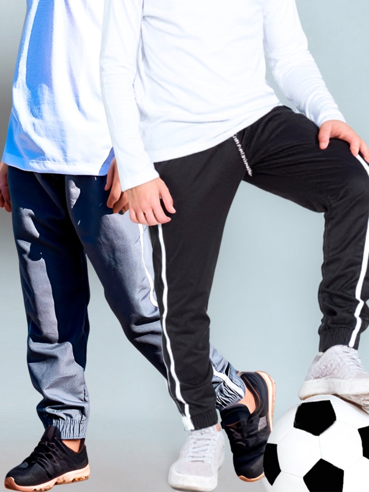 Infantil – KIT 2 Calça Jogger Tactel Elástico na Barra Uniforme Escola Passeio