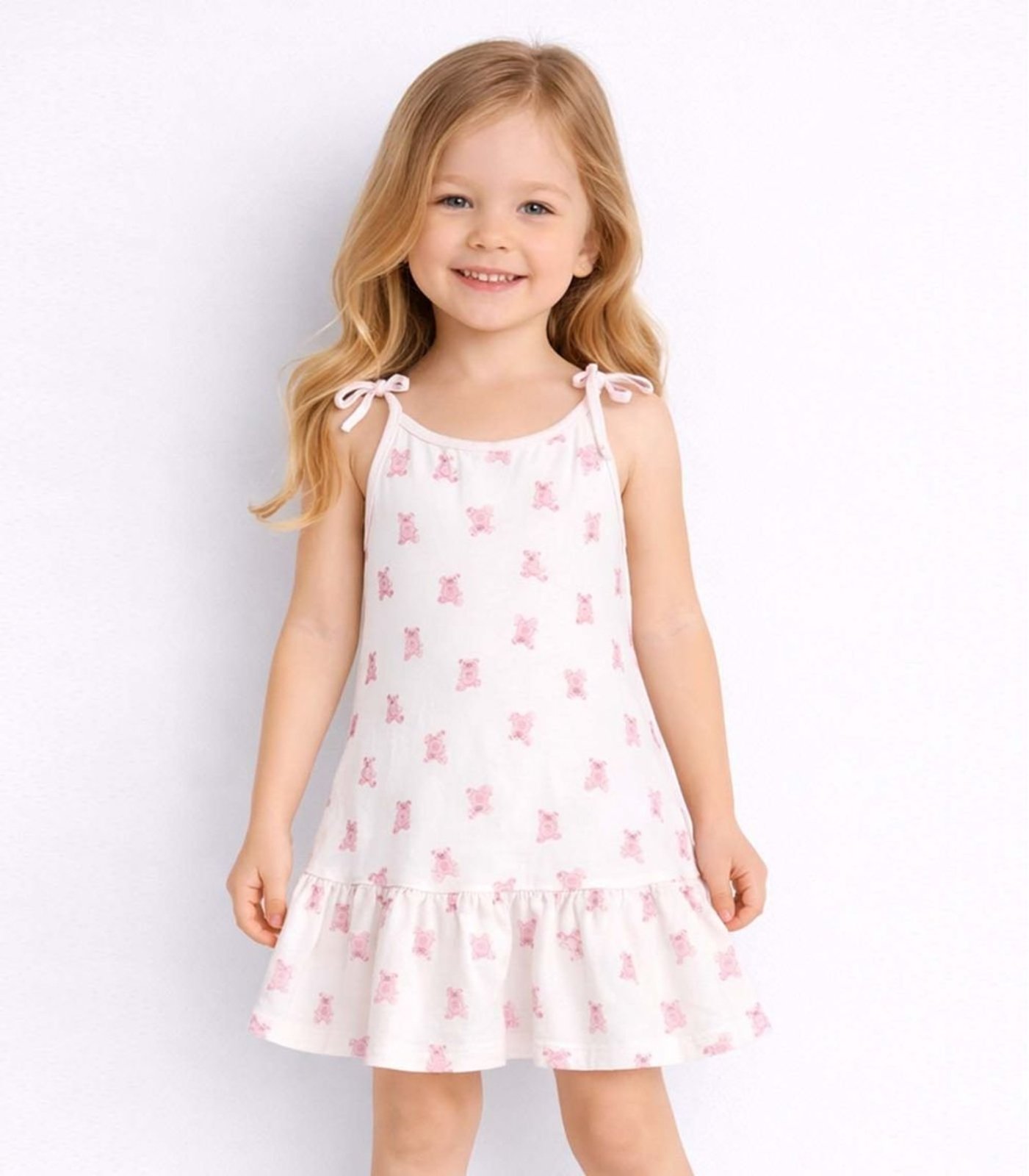 Infantil - Vestido Alça Com Laço Nas Pontas Select Rosa