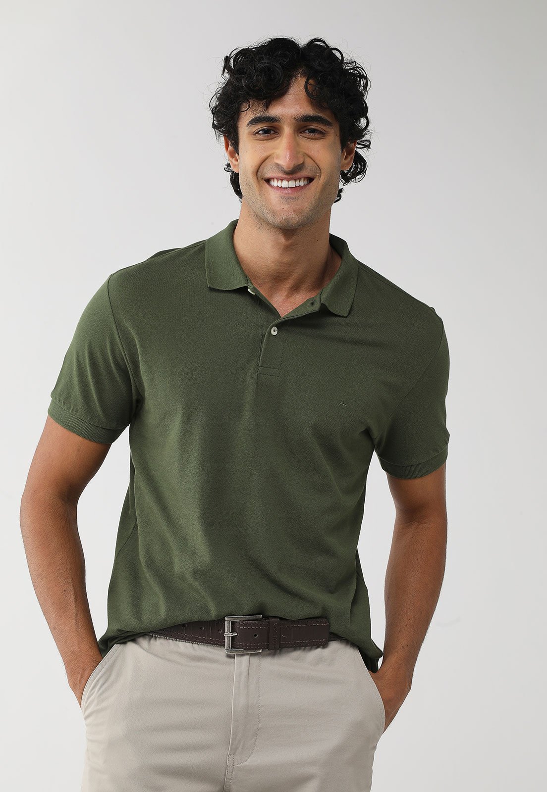 Polo Masculina Aramis Gola Tradicional Verde