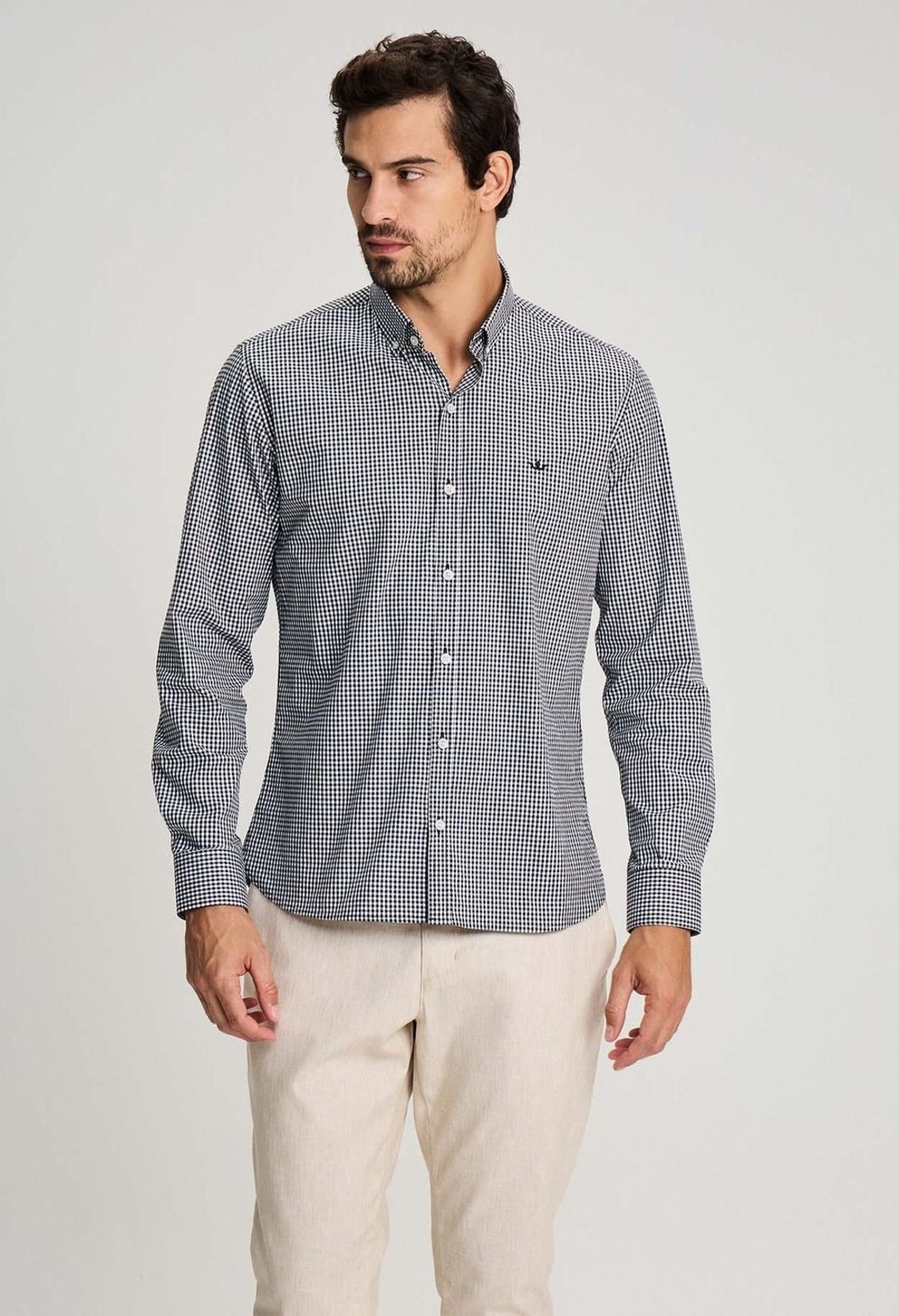 CAMISA DOCTHOS SLIM MANGA LONGA XADREZ VICHY CAMISA DOCTHOS SLIM MANGA LONGA XADREZ VICHY 003 PRETO EG