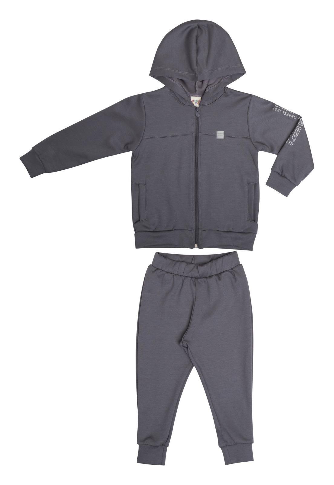 Infantil - Conjunto Moletom Menino Have Fun 4 Cinza