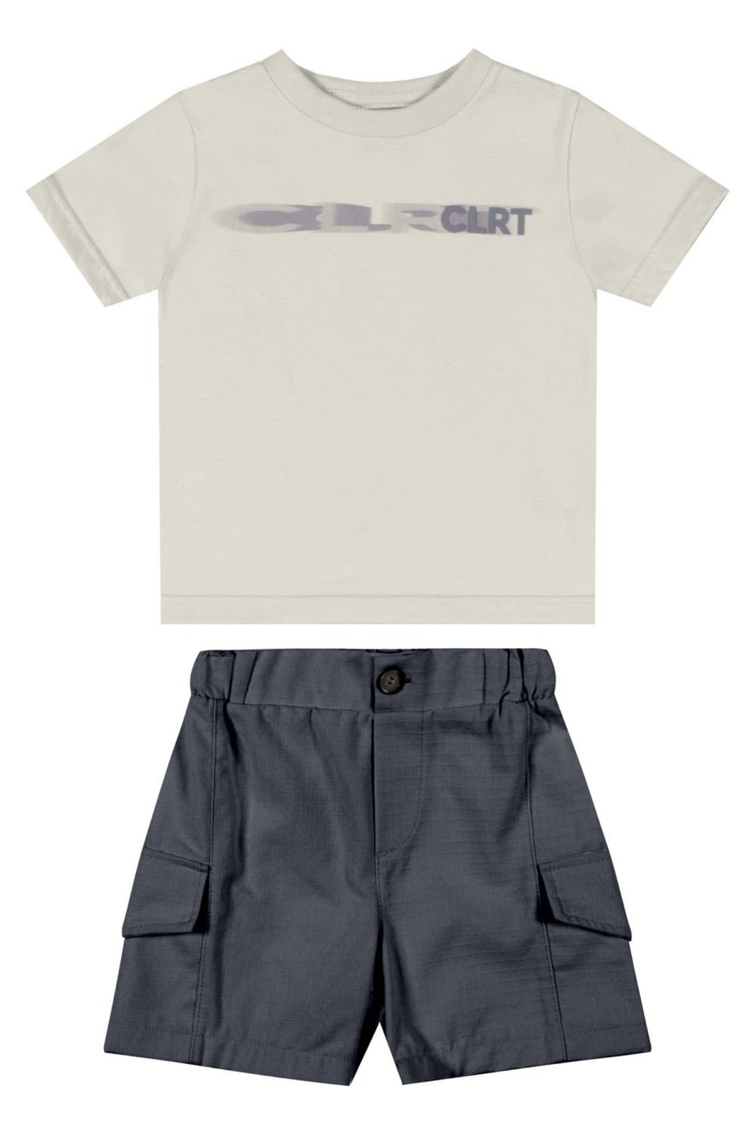 Infantil - Conjunto Curto Menino Relevo Colorittá Bege
