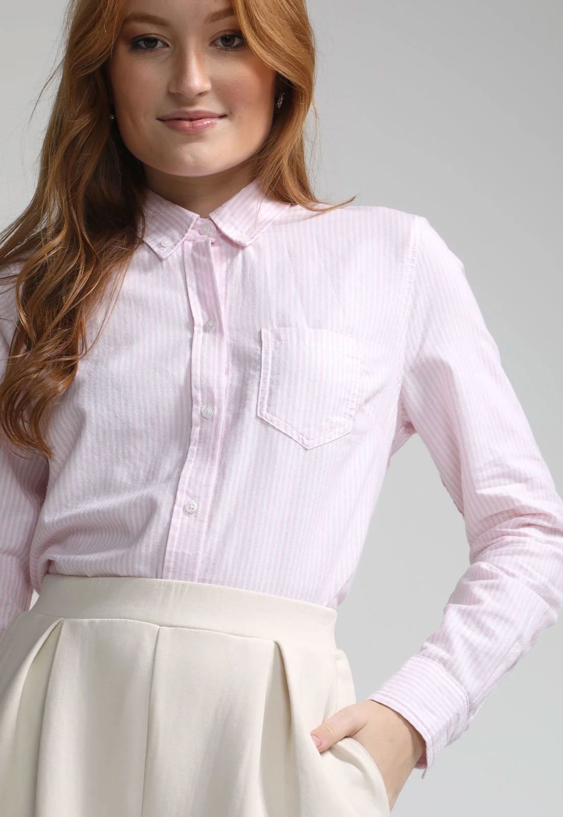 Camisa GAP Reta Listrada Rosa