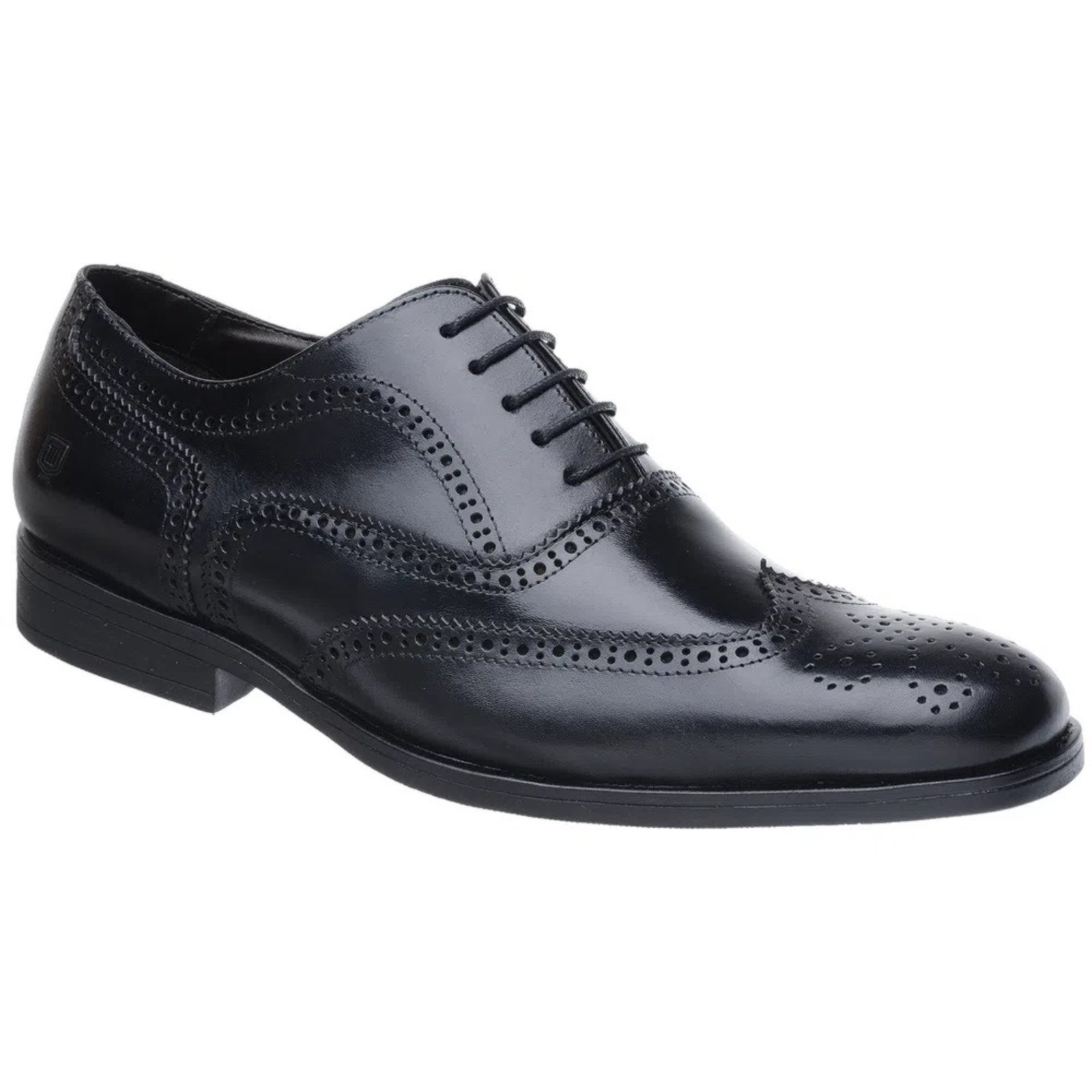 Sapato Oxford Malbork Couro Preto Solado Comfort Borracha 60409P