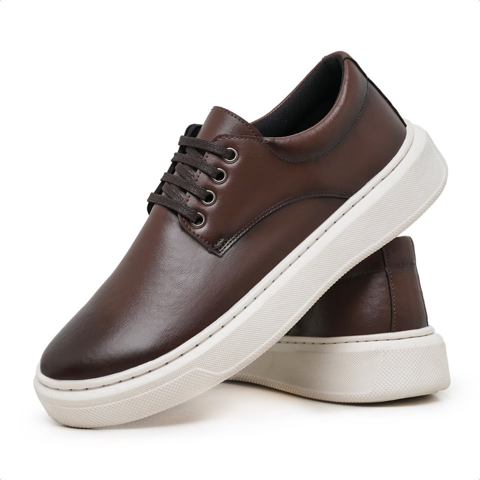 Tênis Sapatenis Masculino Casual Confortável Elegante Marrom
