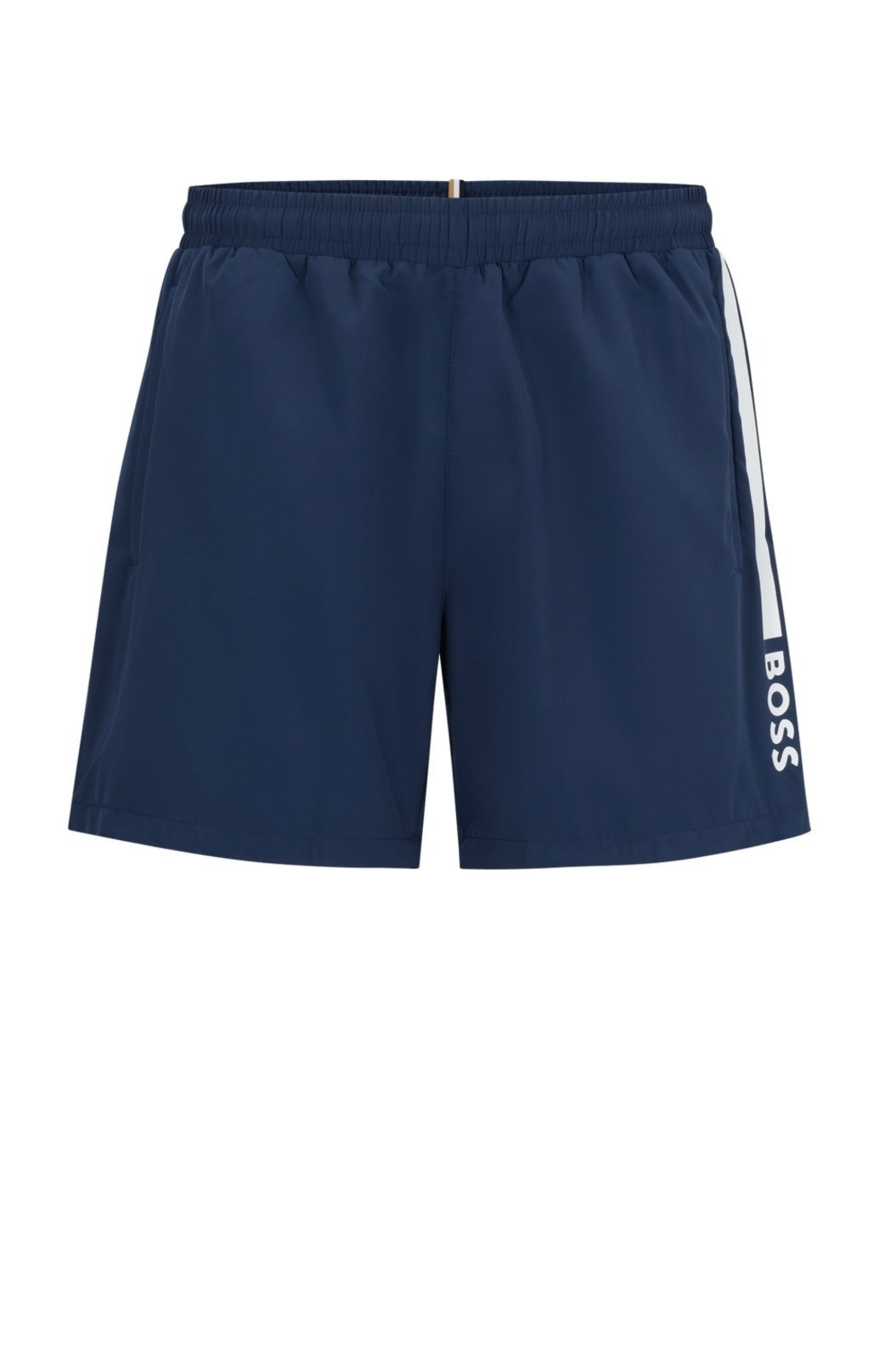Shorts de banho de secagem rápida com listra e logo Azul-Marinho - EG - XL