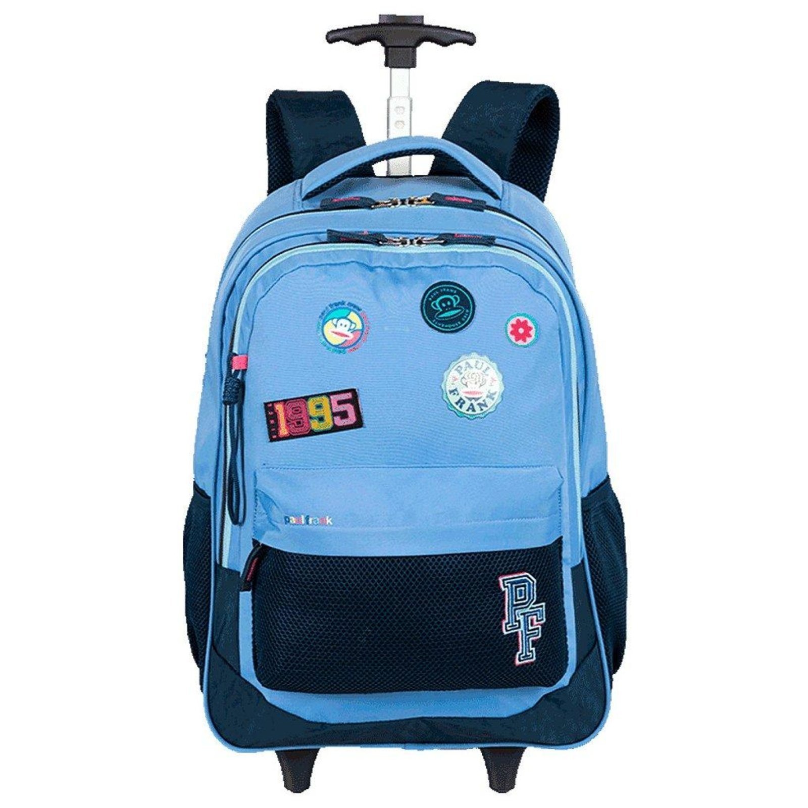 Infantil - Mochila Sestini com Rodinhas Paul Frank Casual Patches Azul