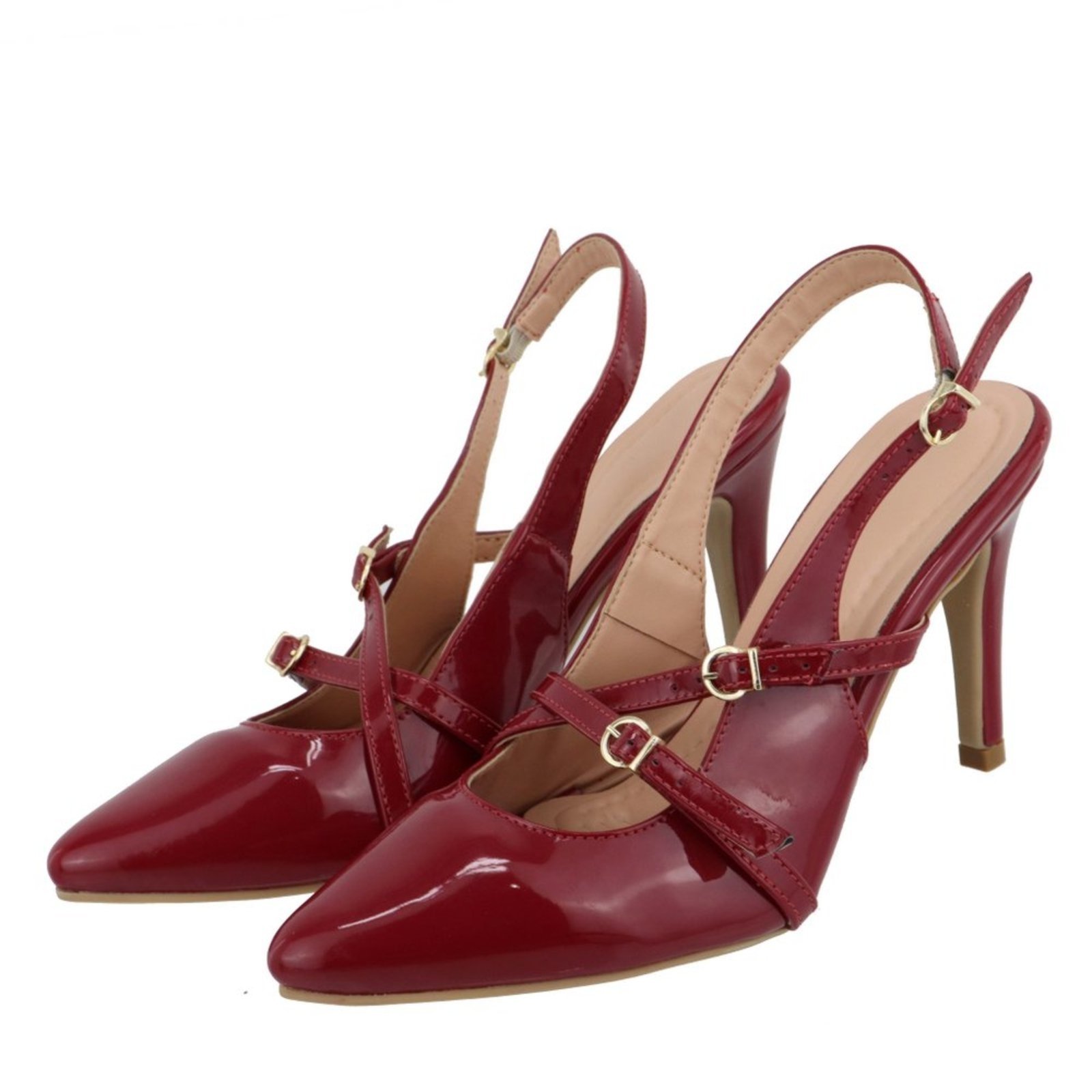 Vista 2 Scarpin Feminino Salto Alto Verniz Marsala 6020 Sete Sales bordô Sete Sales bordô