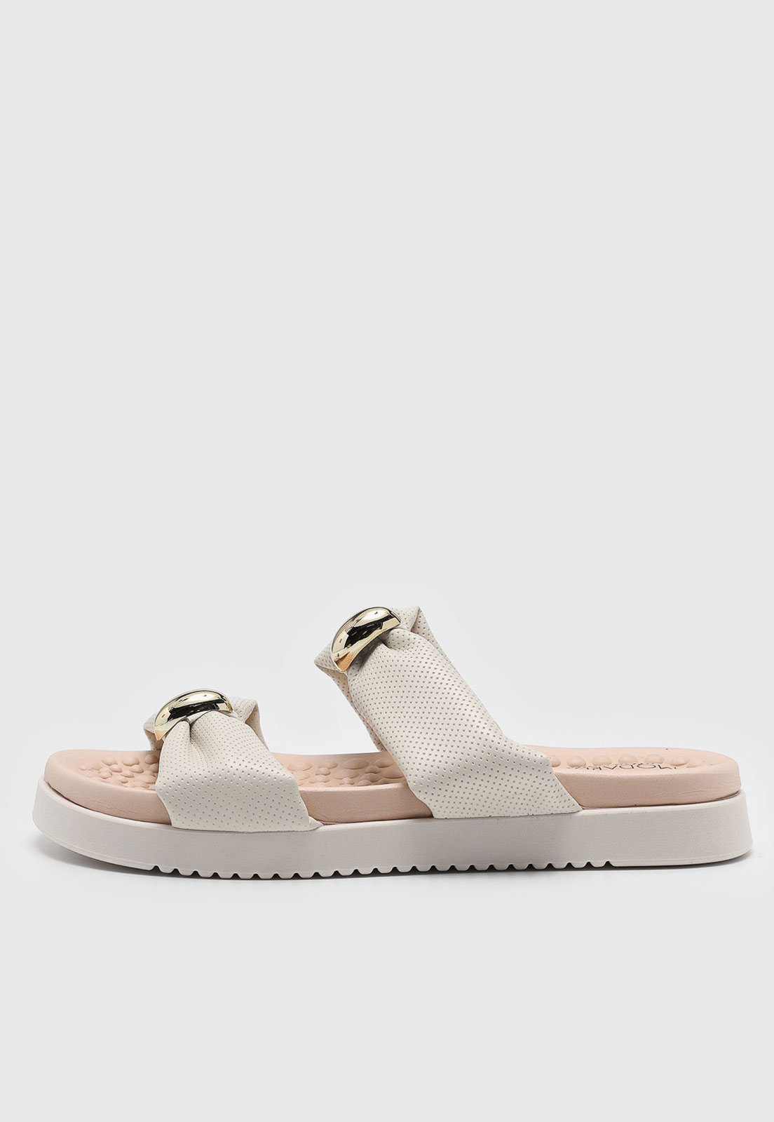 Rasteira Flat Modare Aplicação Off-White