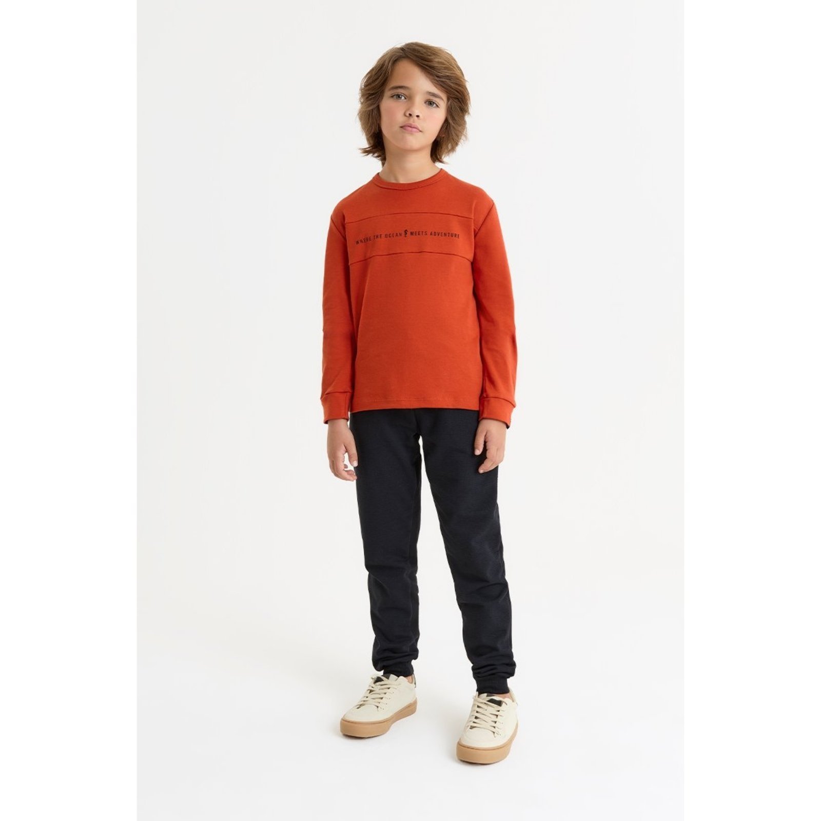 Infantil - Conjunto Masculino com Camiseta e Calça em Moletom Confortável