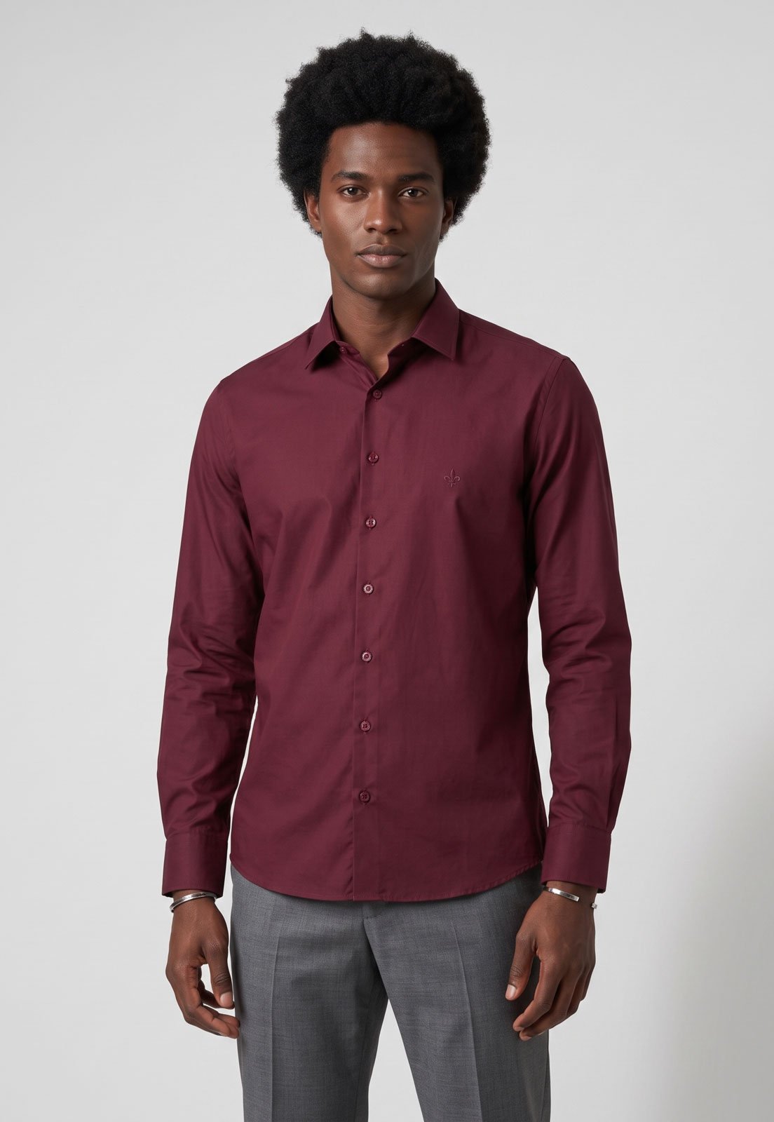 Camisa Masculina Dudalina Clássica Vinho