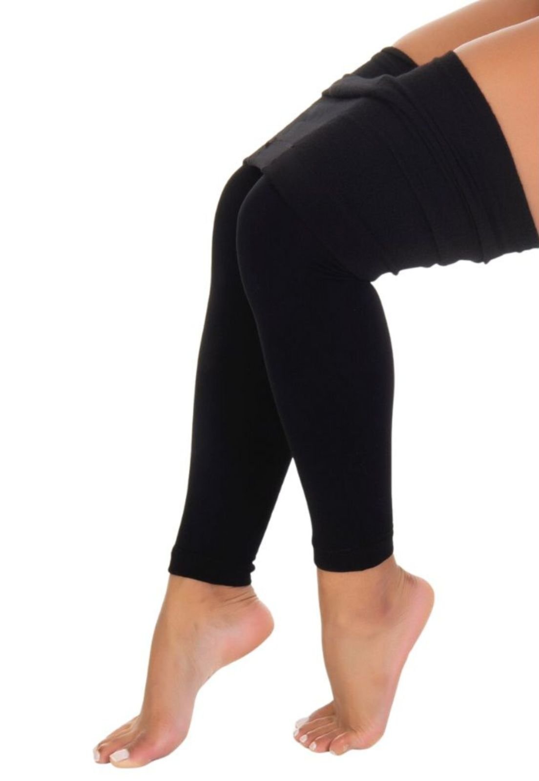 Meia Calça Grossa Térmica para o Inverno Comprida Preta Flanelada Preto