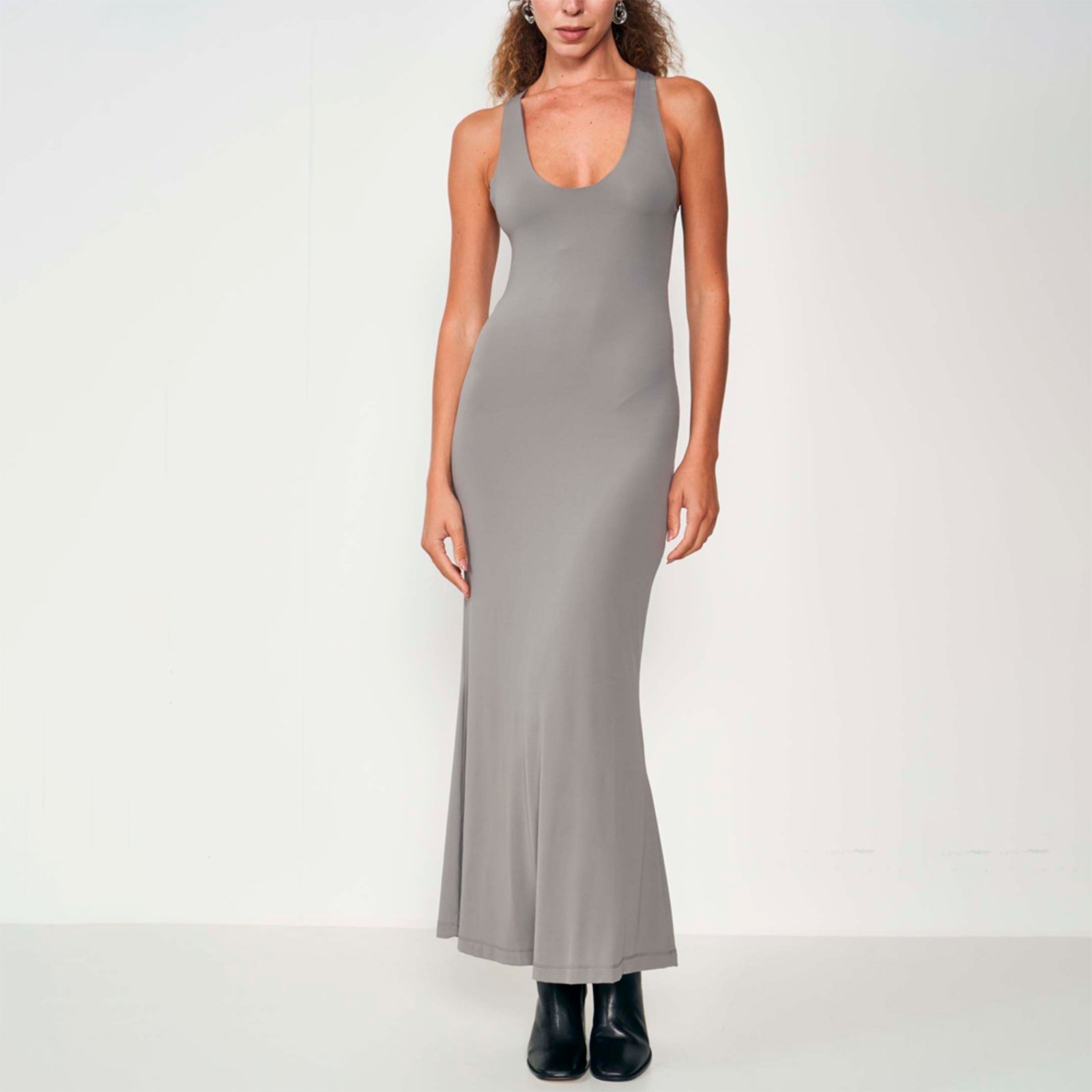 Vestido Midi Colcci Gola Ou25 Cinza Feminino