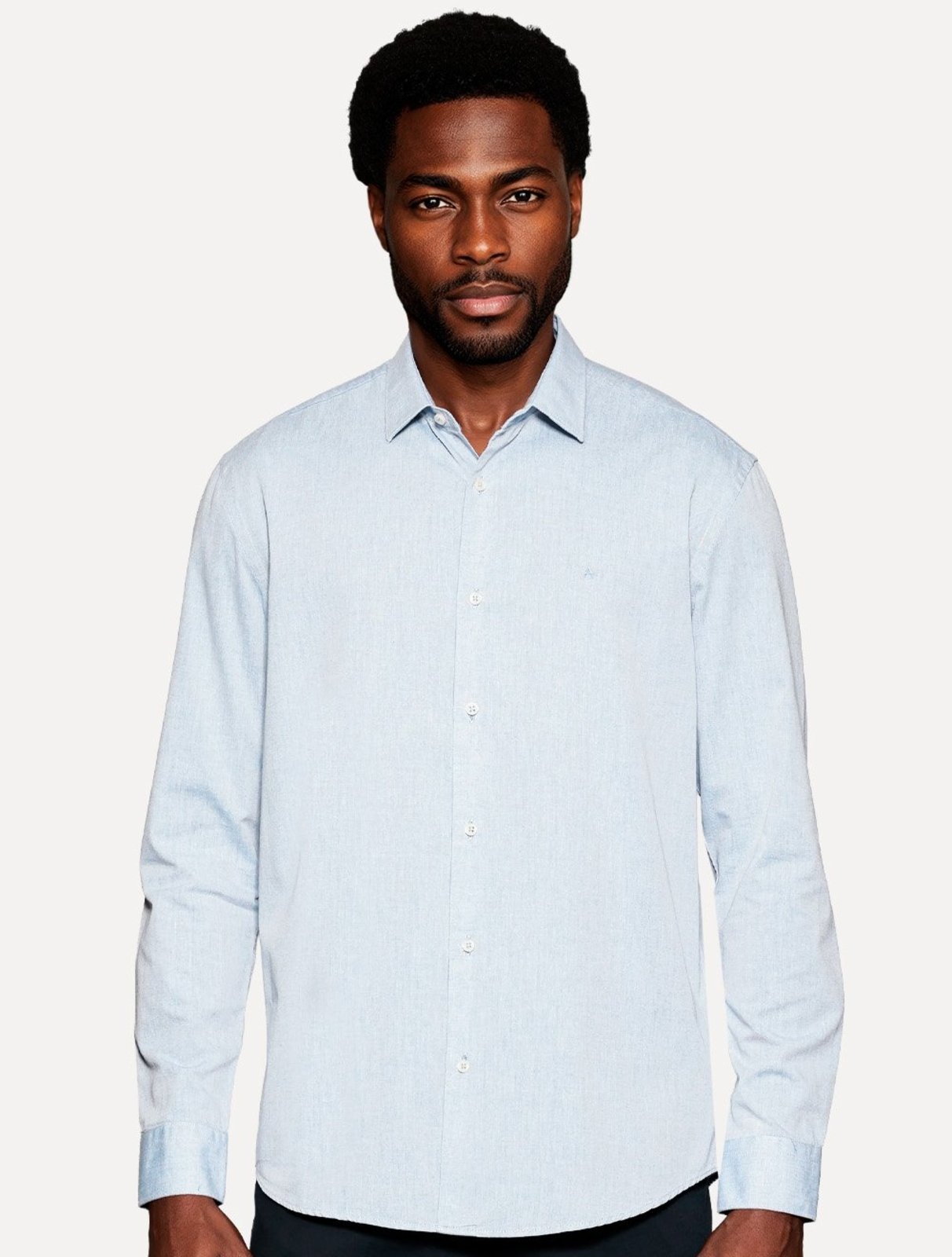 Camisa Aramis Masculina Slim Algodão Willis Azul Pastel