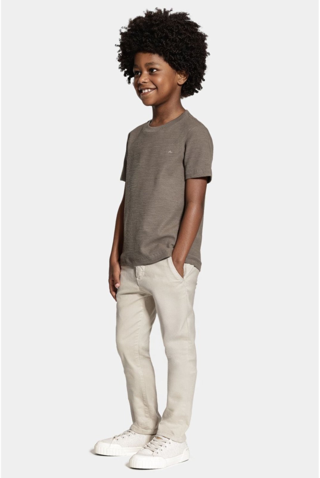 Vista 3 Infantil - Calça Aramis Chino Color Sarjada Areia bege Aramis bege