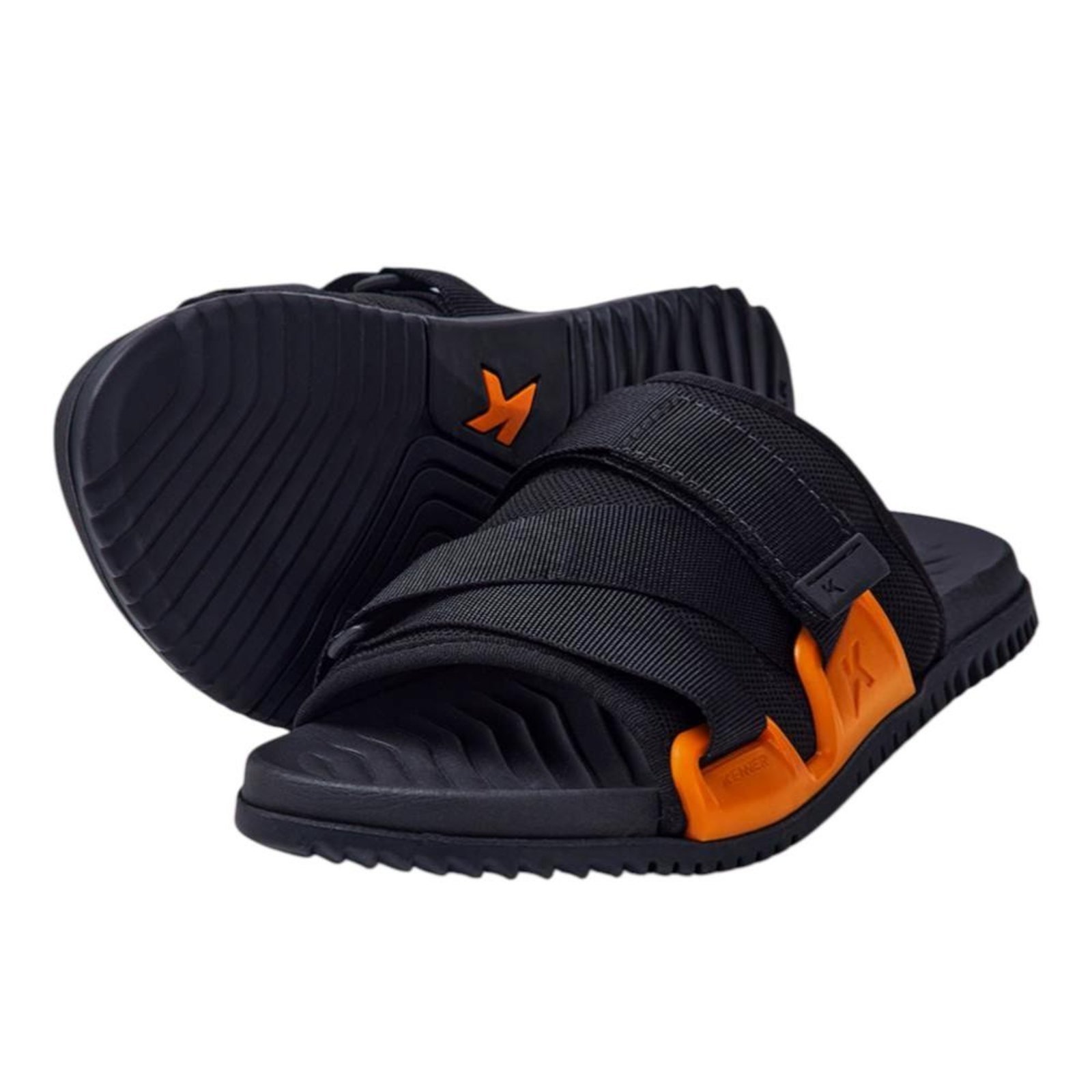 Chinelo Kenner Hyper Z Pro Nylon Masculino Preto e Laranja Preto