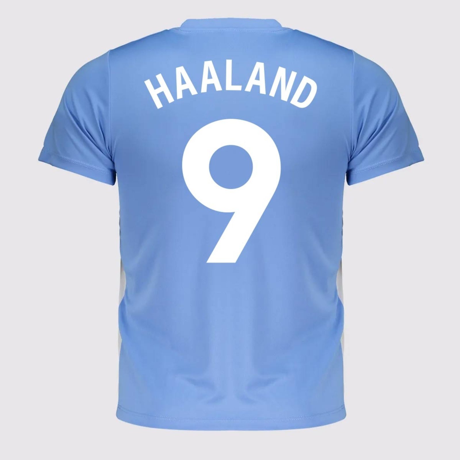 Vista 2 Camisa Manchester City Shield Juvenil 9 Haaland Balboa azul Balboa azul