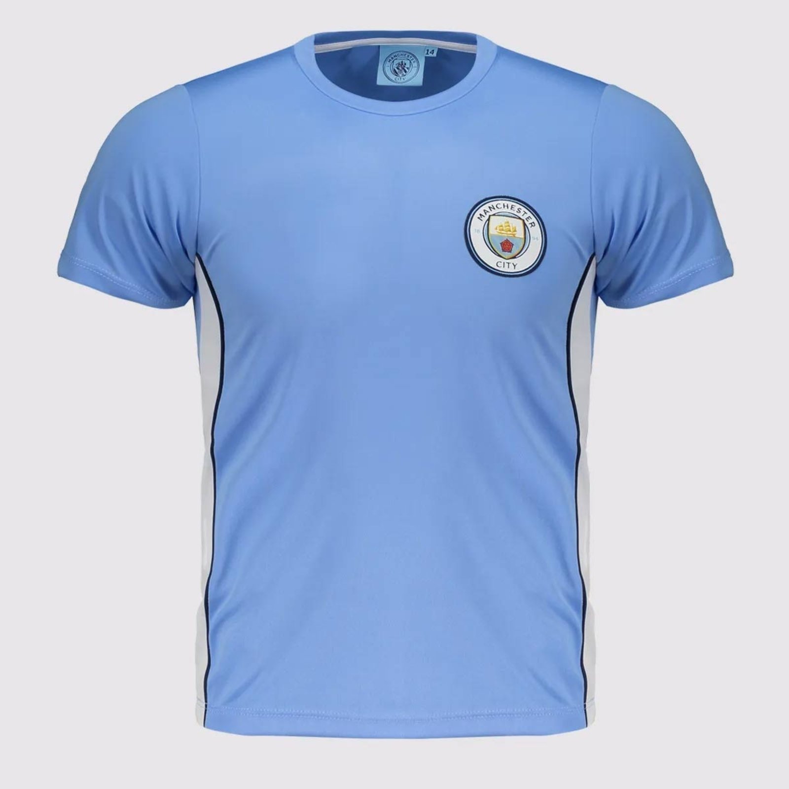 Vista 3 Camisa Manchester City Shield Juvenil 9 Haaland Balboa azul Balboa azul