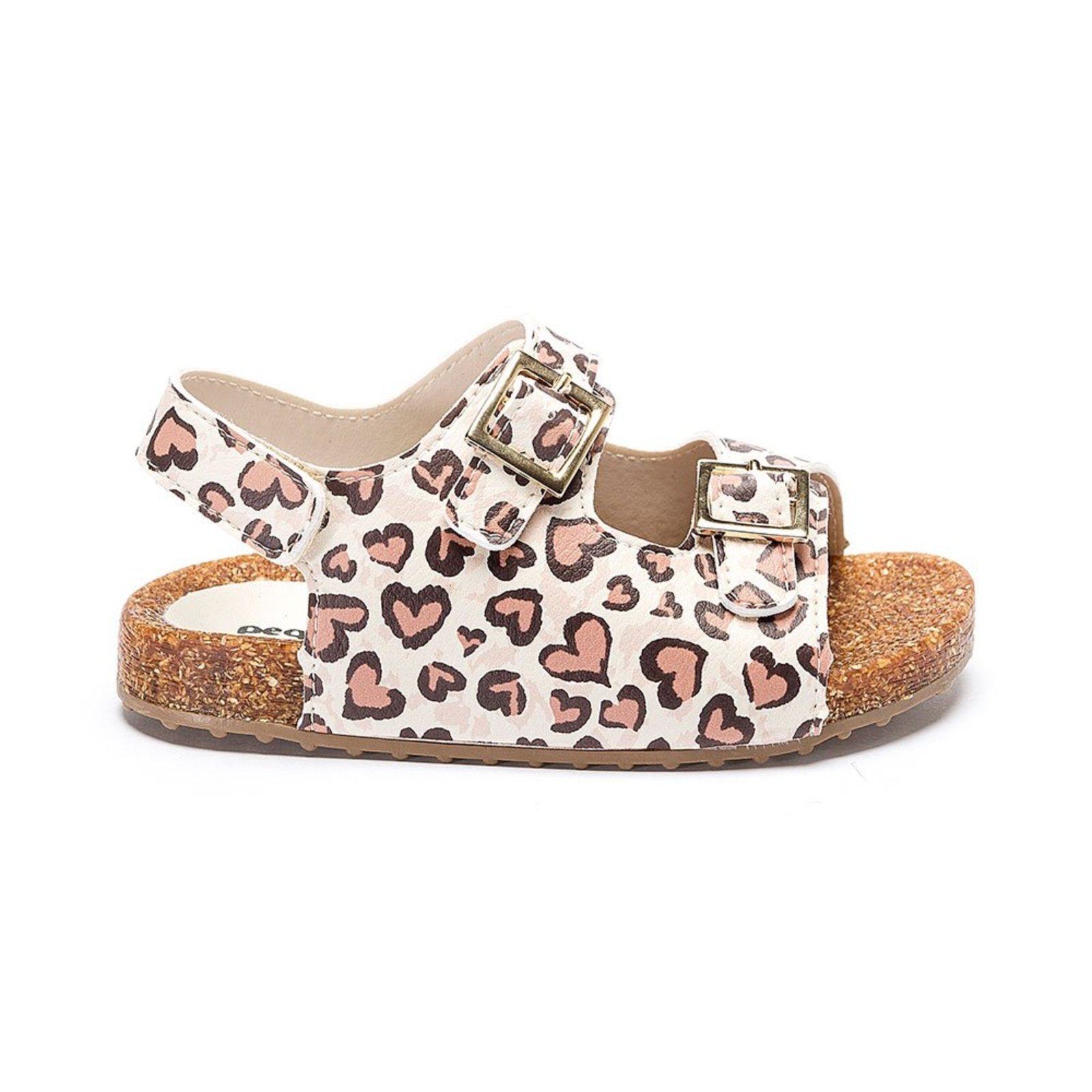 Infantil – Sandália Feminina Casual Estampada Zebra/Corações Pequito