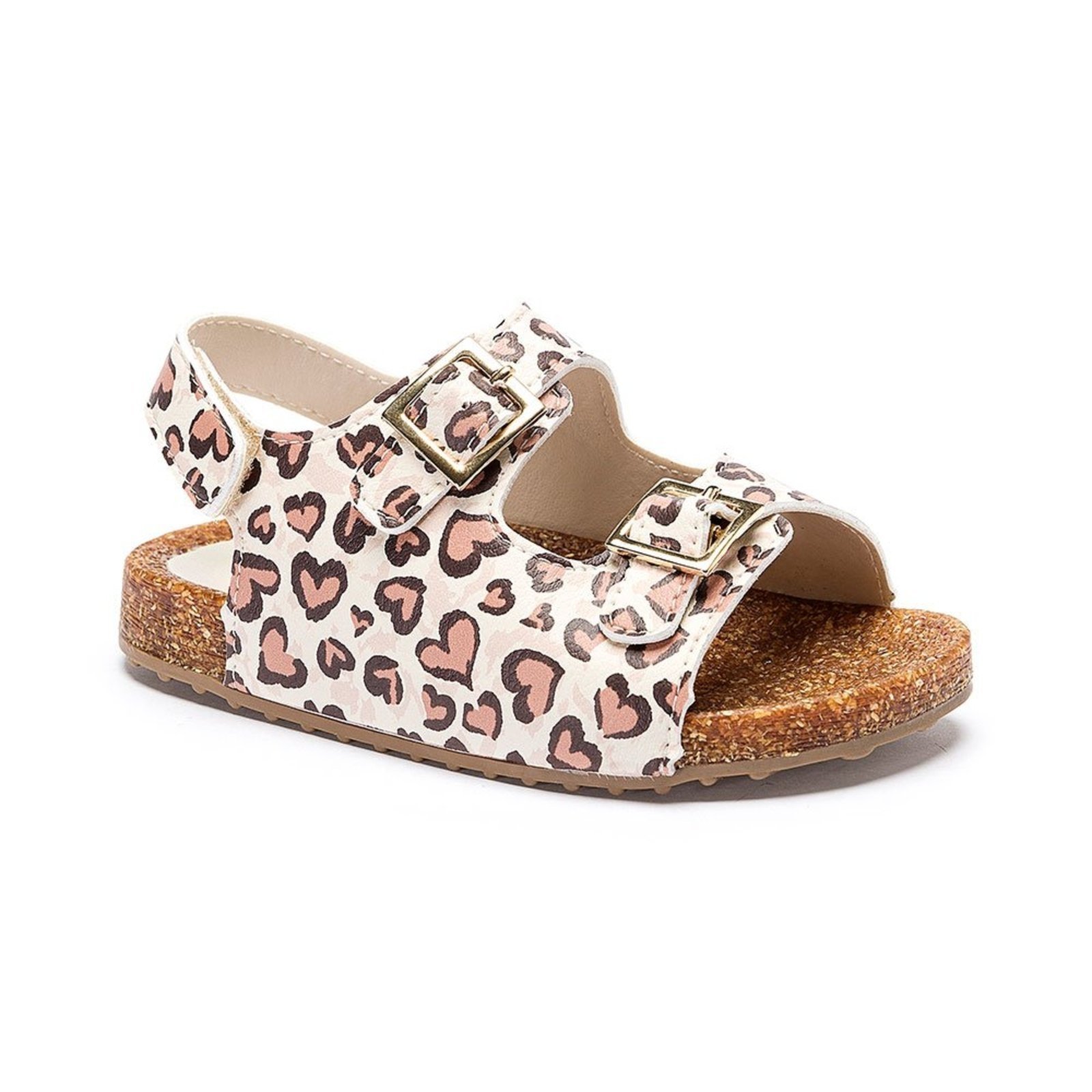 Vista 3 Infantil - Sandália Feminina Casual Estampada Zebra/Corações Pequito bege Pequito bege