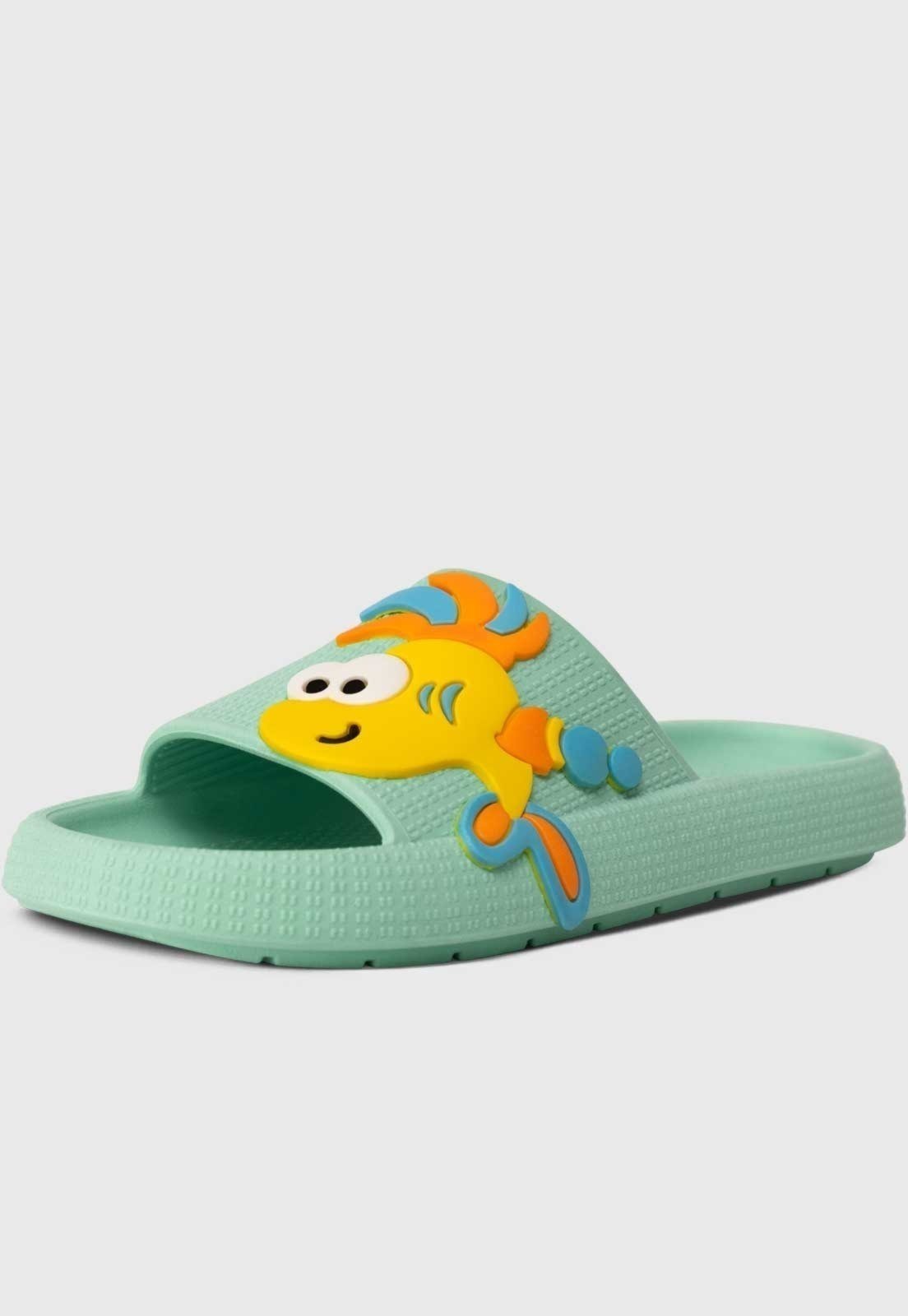 Infantil - Chinelo Nuvem Popidi Menina Peixe Verde
