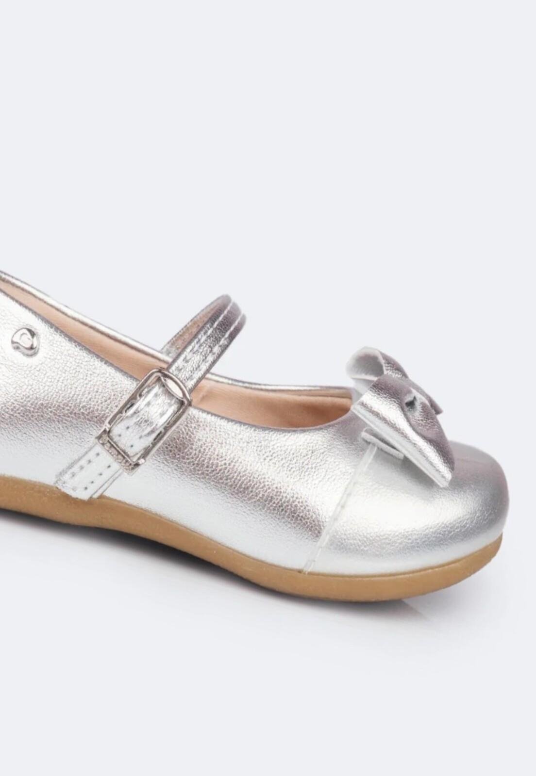 Vista 3 Infantil - Sapato Pampili Angel com Laço 18 PKT prata PKT prata