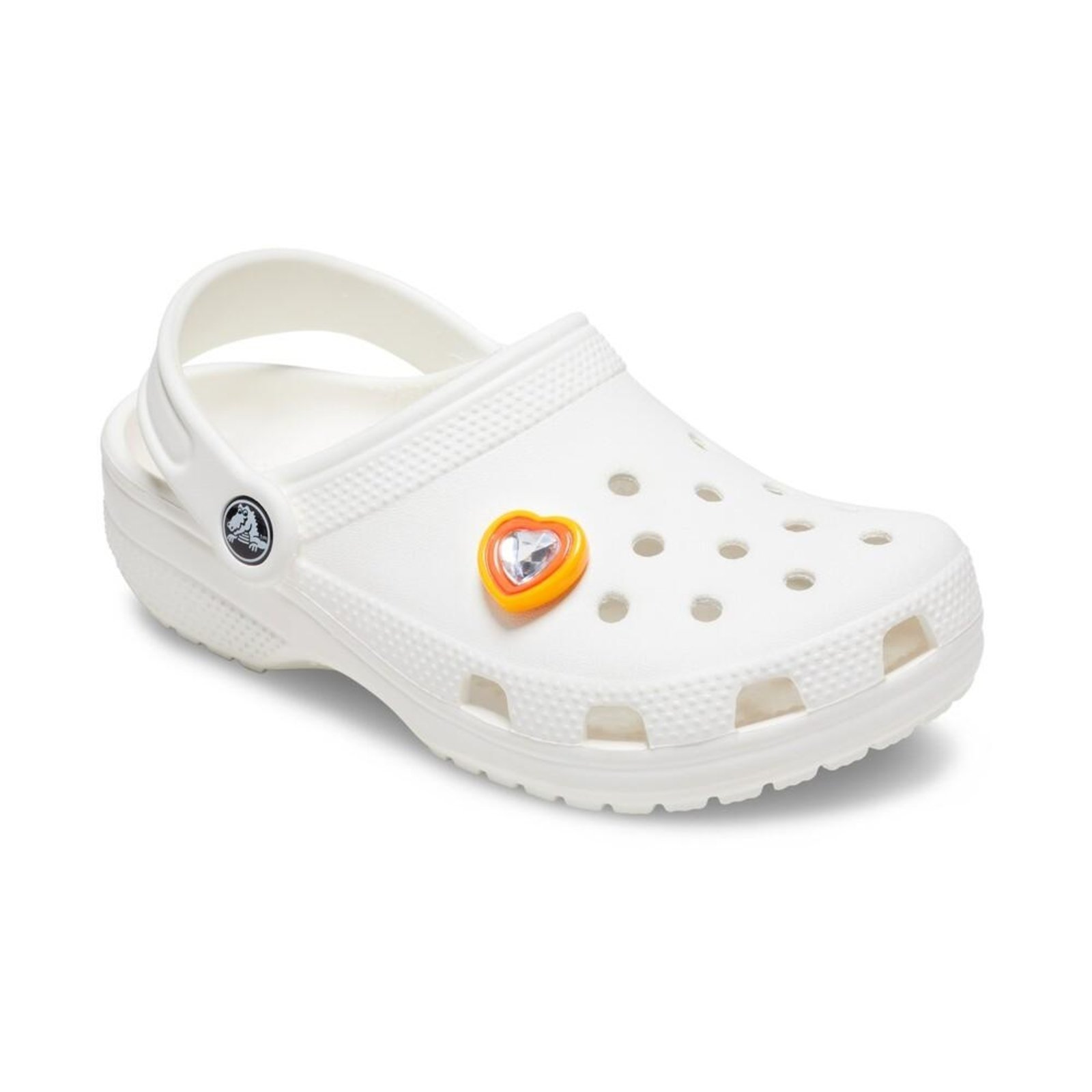 Vista 3 Infantil - Jibbitz™ Coração Amarelo com Joia Crocs branco