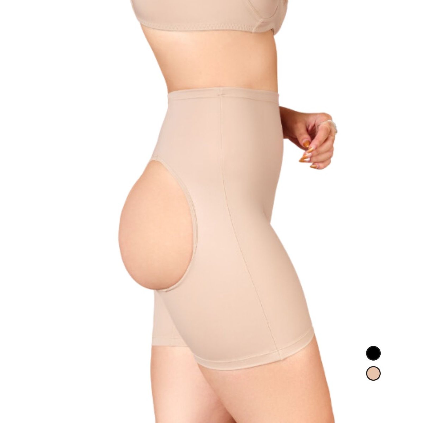 Calcinha Short Levanta Empina Bumbum Efeito Natural Sem Bojo Shanty Lingerie Bege