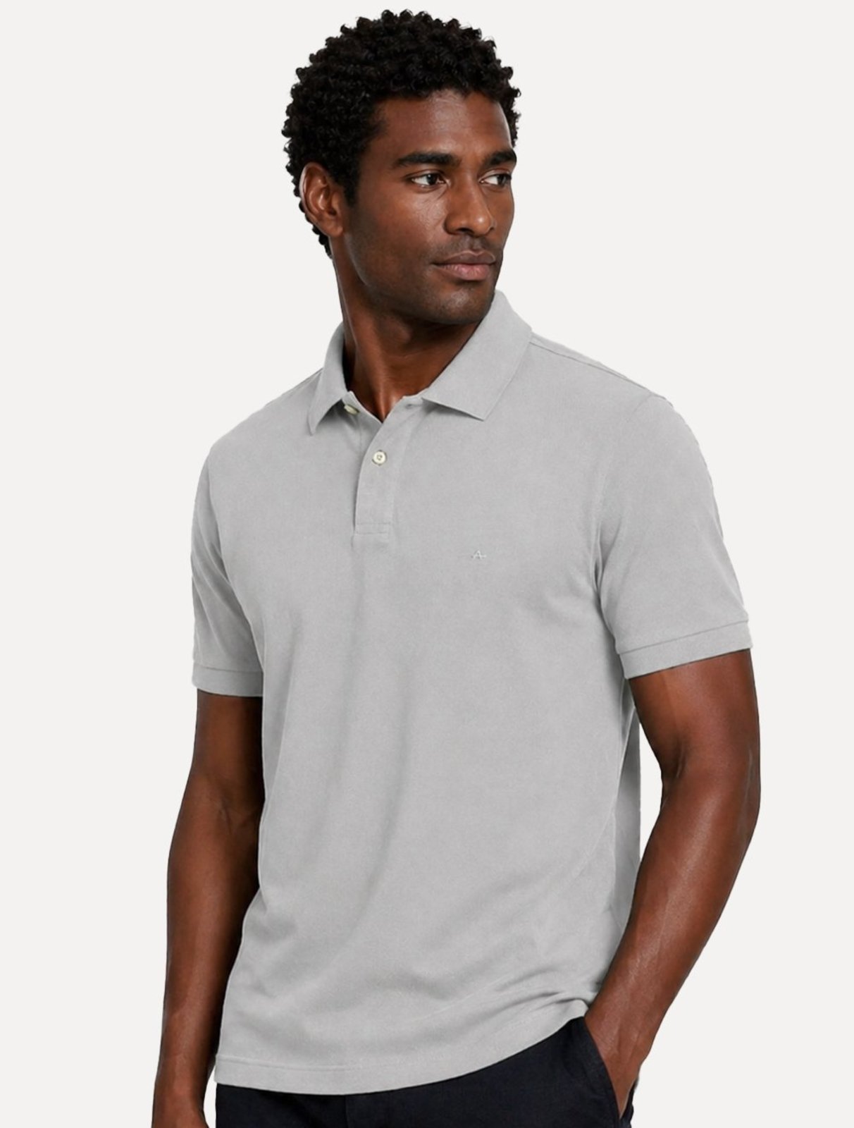 Polo Aramis Masculina Basic Piquet Mono Chumbo