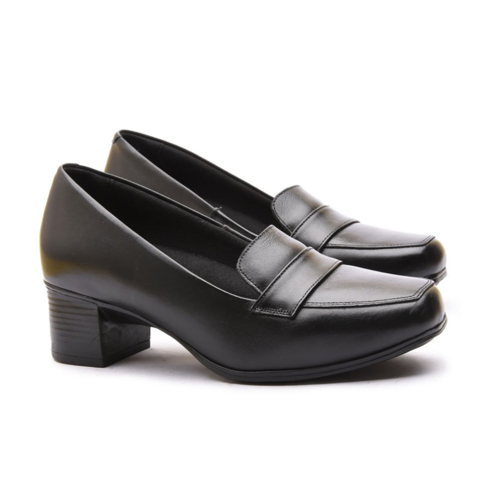Vista 3 Sapato Feminino Em Couro Social Madus preto Madus preto