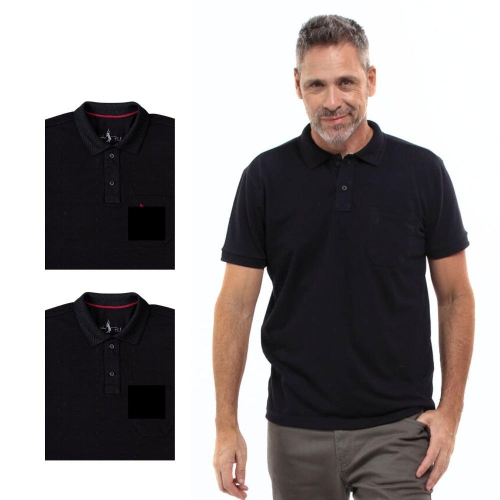 Kit 3 Camisa Polo Masculina Slim Piquet Algodão Ocasiões