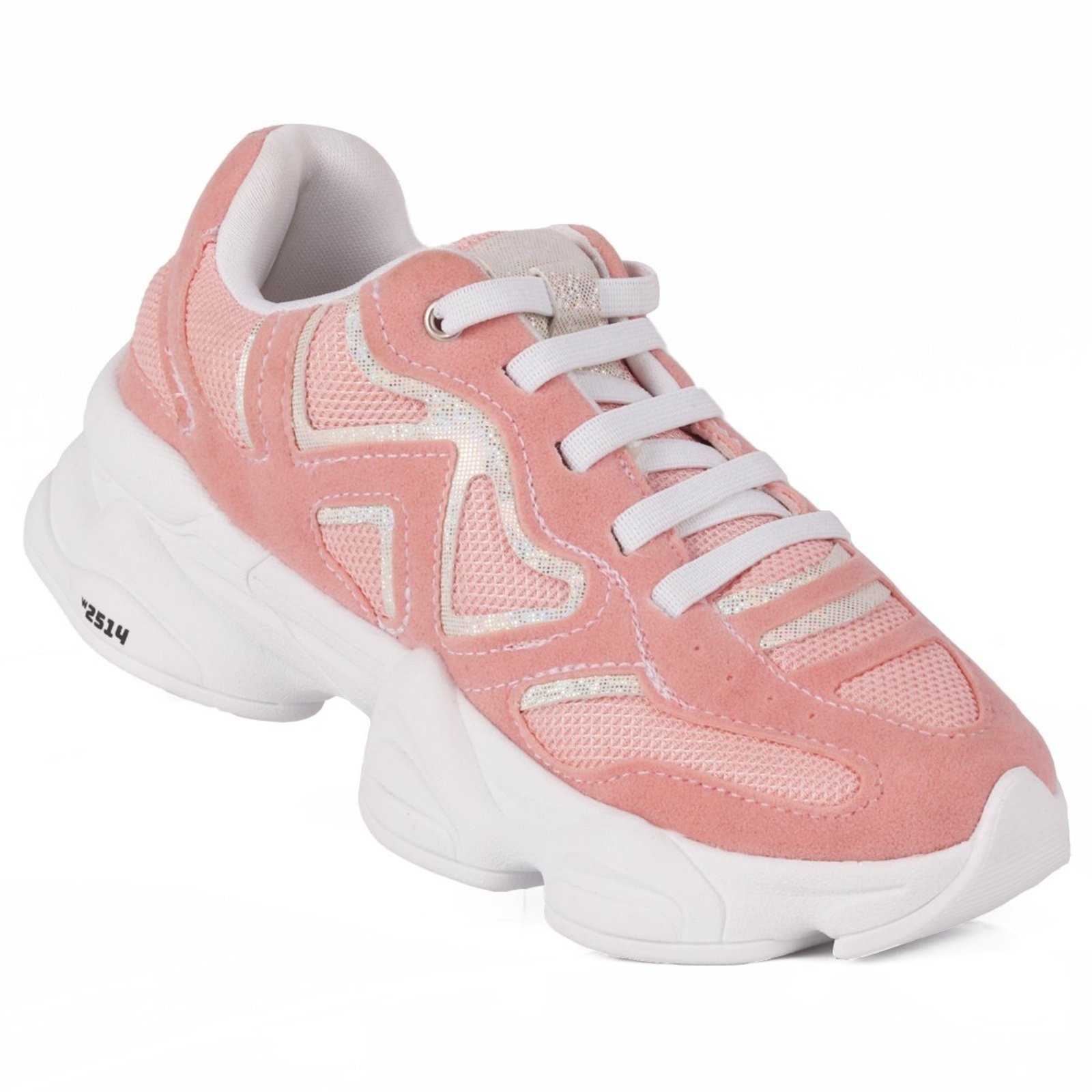 Tênis Feminino WorldColors Chunky Dad Sneaker Fashion e Solado Alto – Rosa Nude