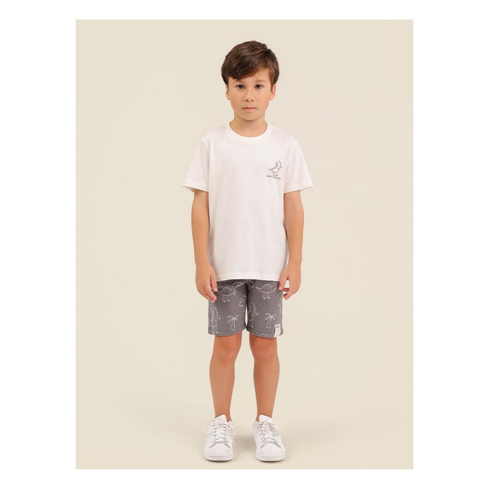 Infantil - Camiseta Avulsa Dinossauro Banana Danger Off White 1 Off-white