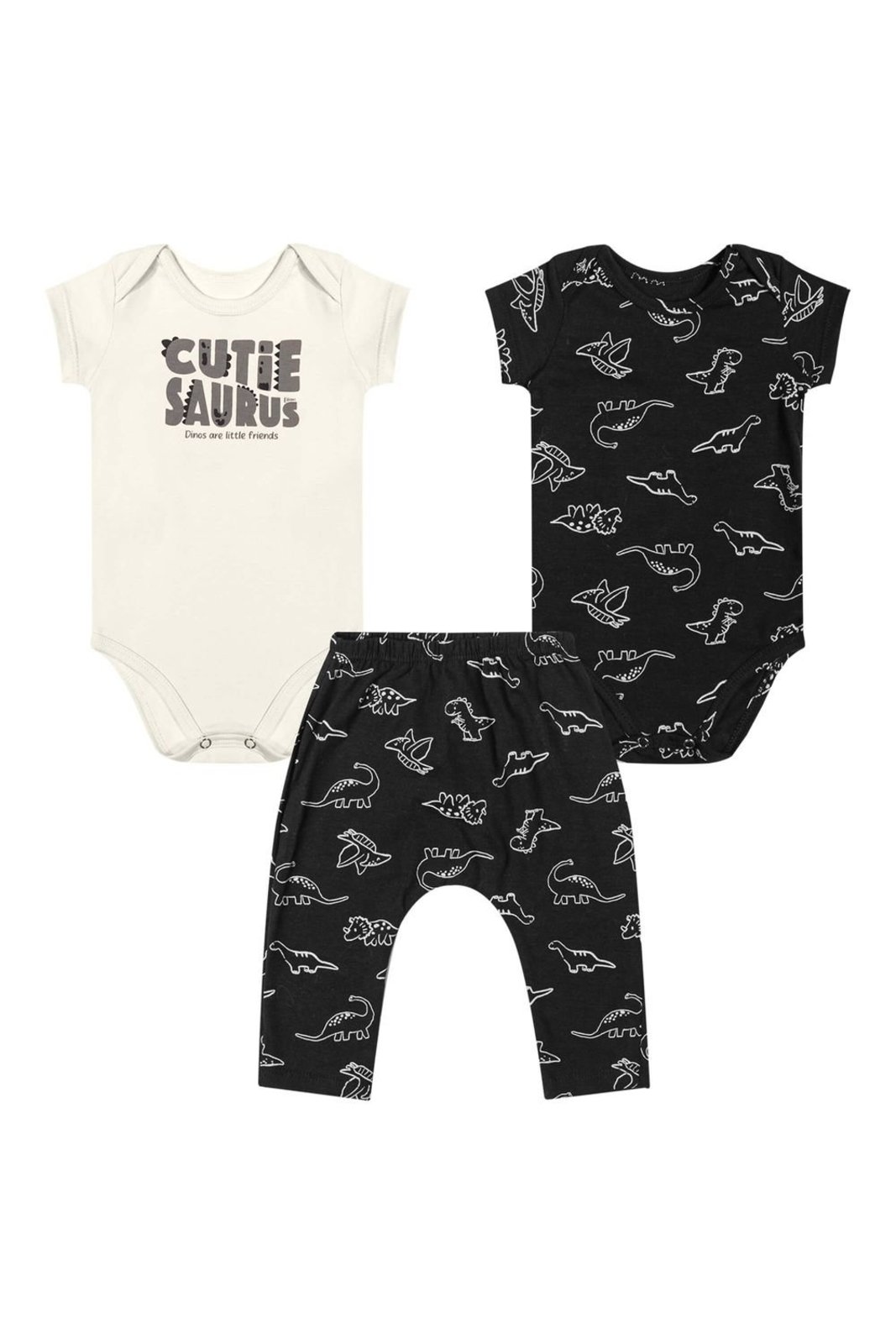 Infantil - Kit Menino Bodies e Calça Com Estampa Elian Bege