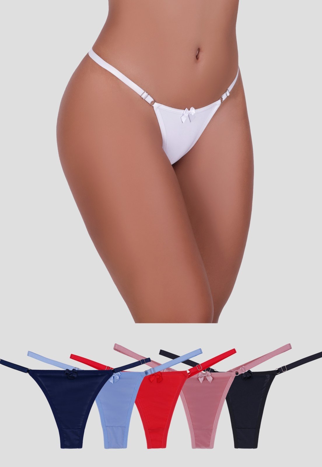 Kit 6 Calcinhas Básica MdMix Tanga Microfibra
