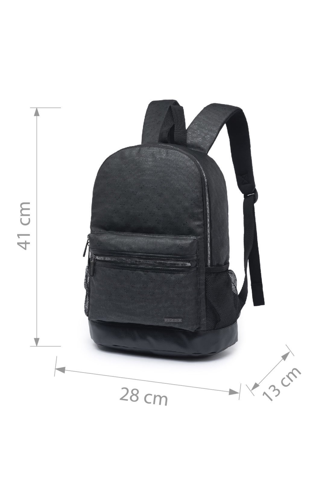 Vista 3 Mochila Polo One Bolsa Notebook Reforçada Escolar preto Polo One preto