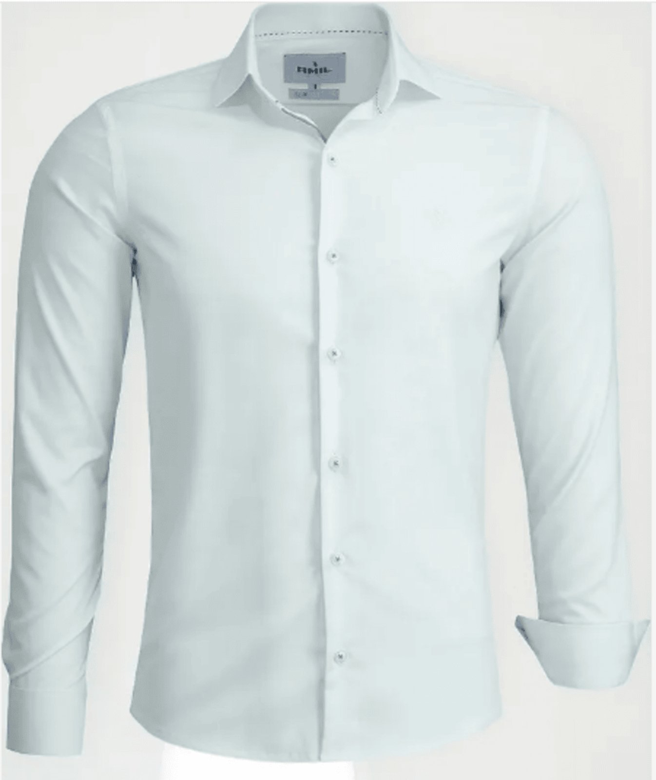Camisa Social Amil Slim Bond Macia Viscose e Poliéster com Elastano Manga Longa Luxo Branca