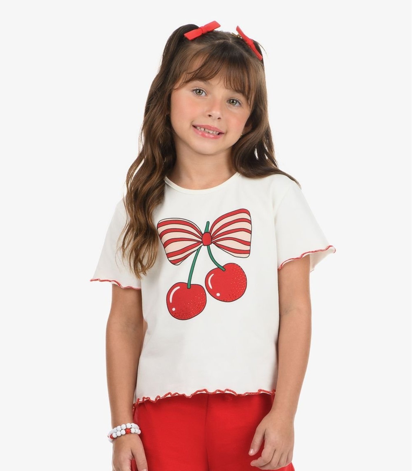 Vista 2 Infantil - Blusa Feminina Cotton Rovi Rovitex Kids bege Rovitex Kids bege