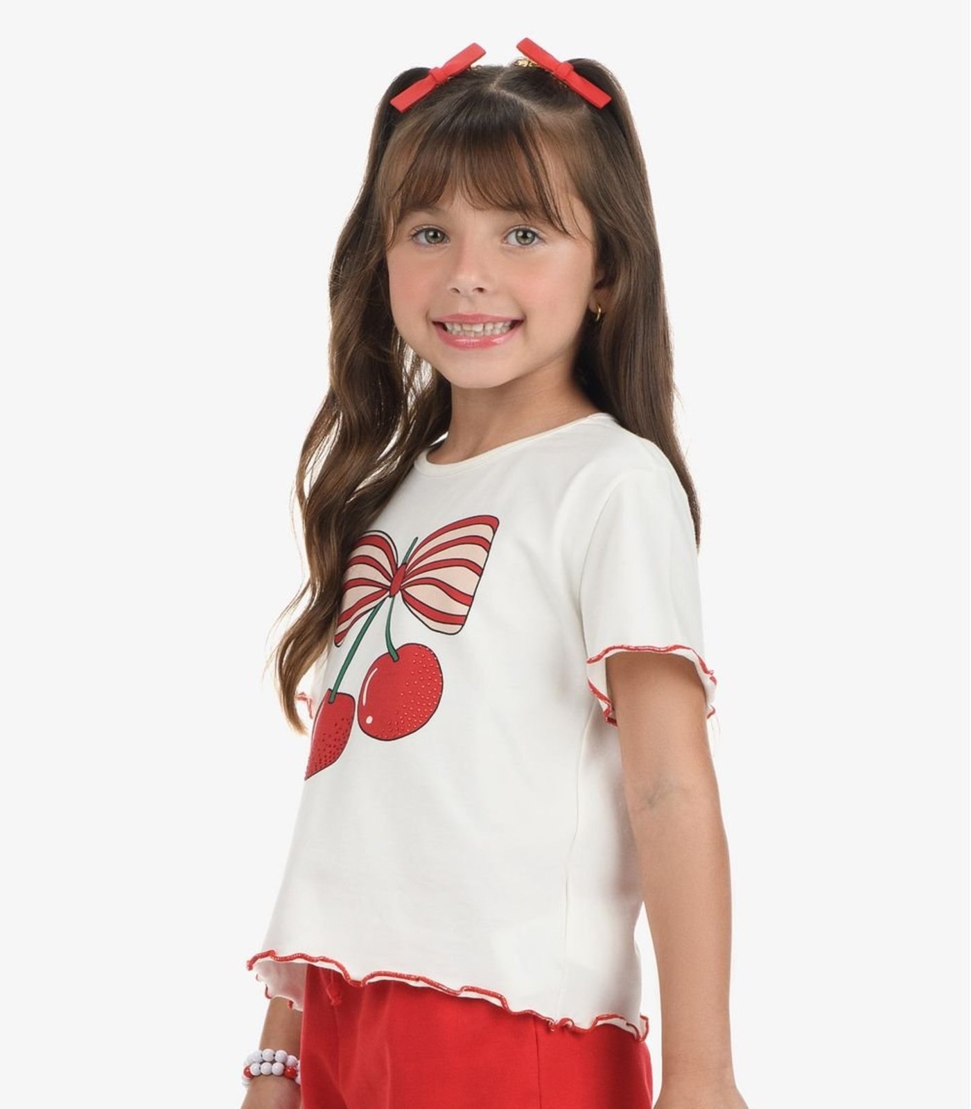 Vista 3 Infantil - Blusa Feminina Cotton Rovi Rovitex Kids bege Rovitex Kids bege