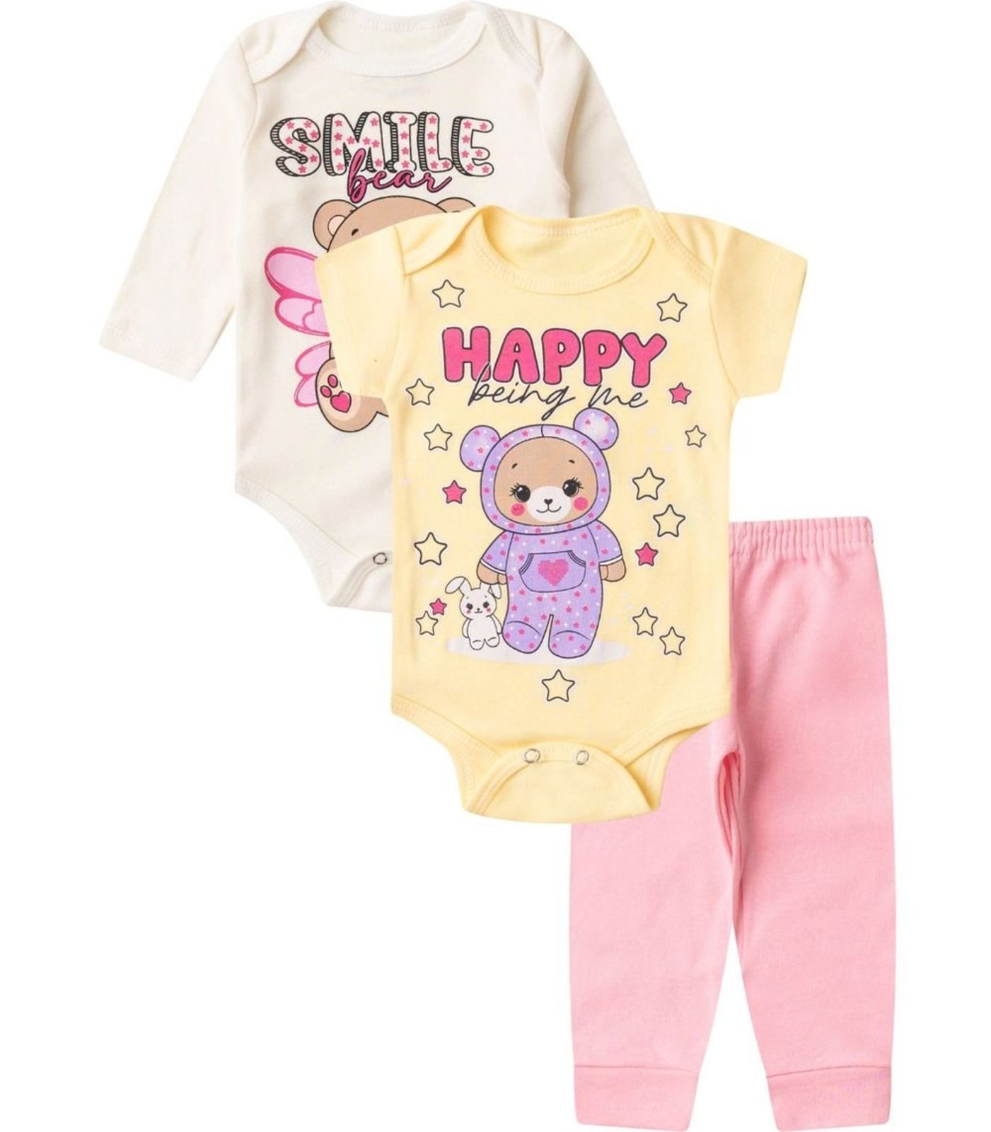 Infantil - Kit Body Longo 3 Peças Select Bege