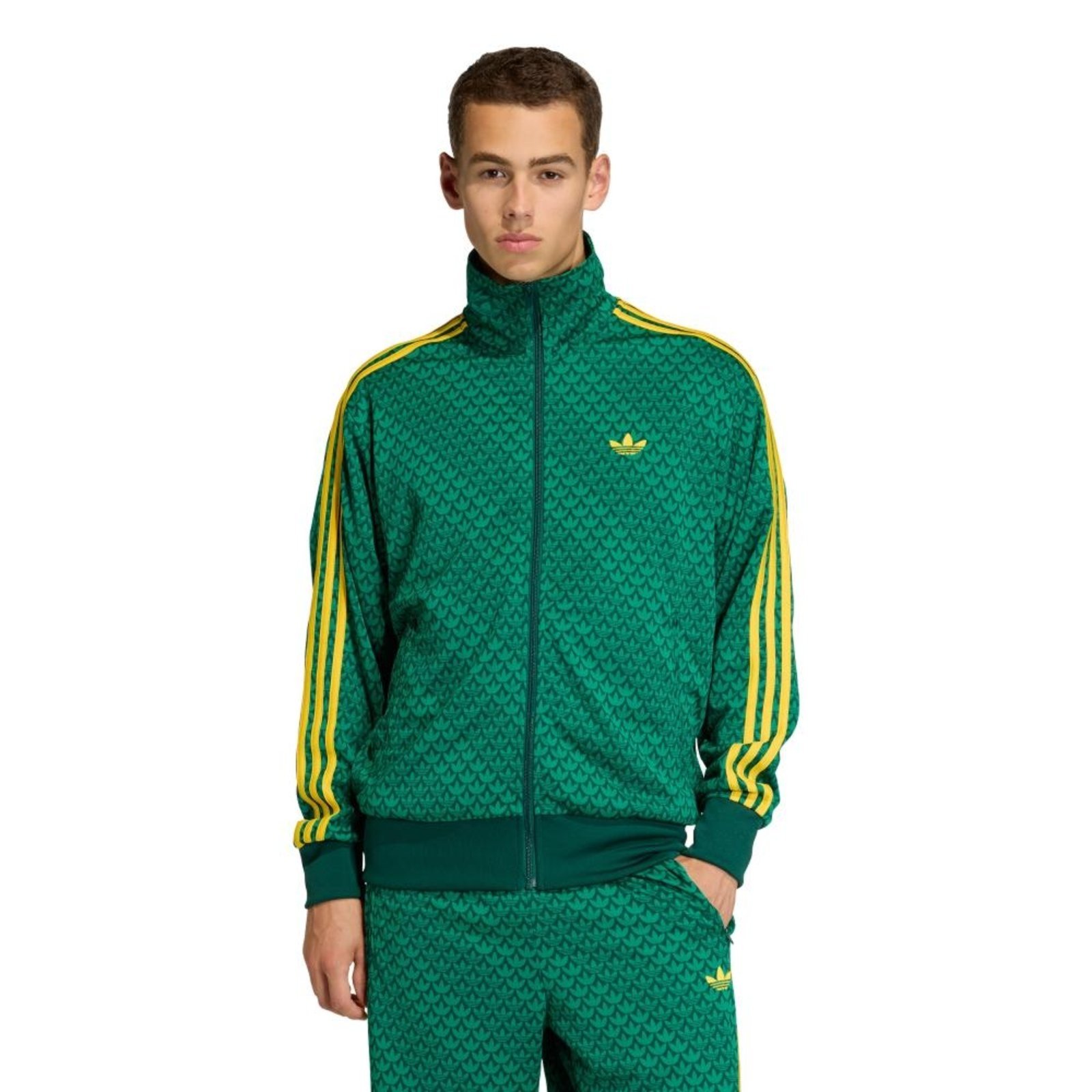 JAQUETA FIREBIRD COM MONOGRAMA DESCONTRAÍDO adidas Originals Verde
