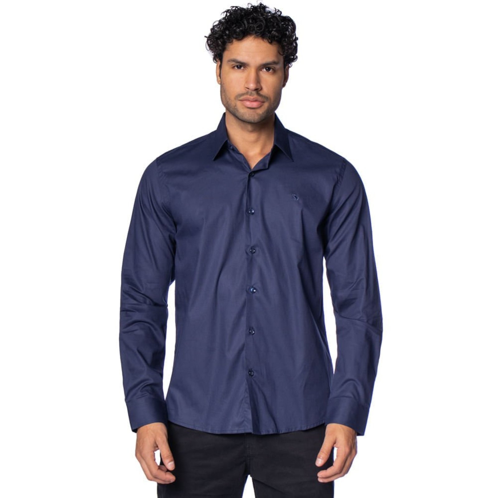 Camisa Masculina Amil Manga Longa Lavender Elastano Marinho