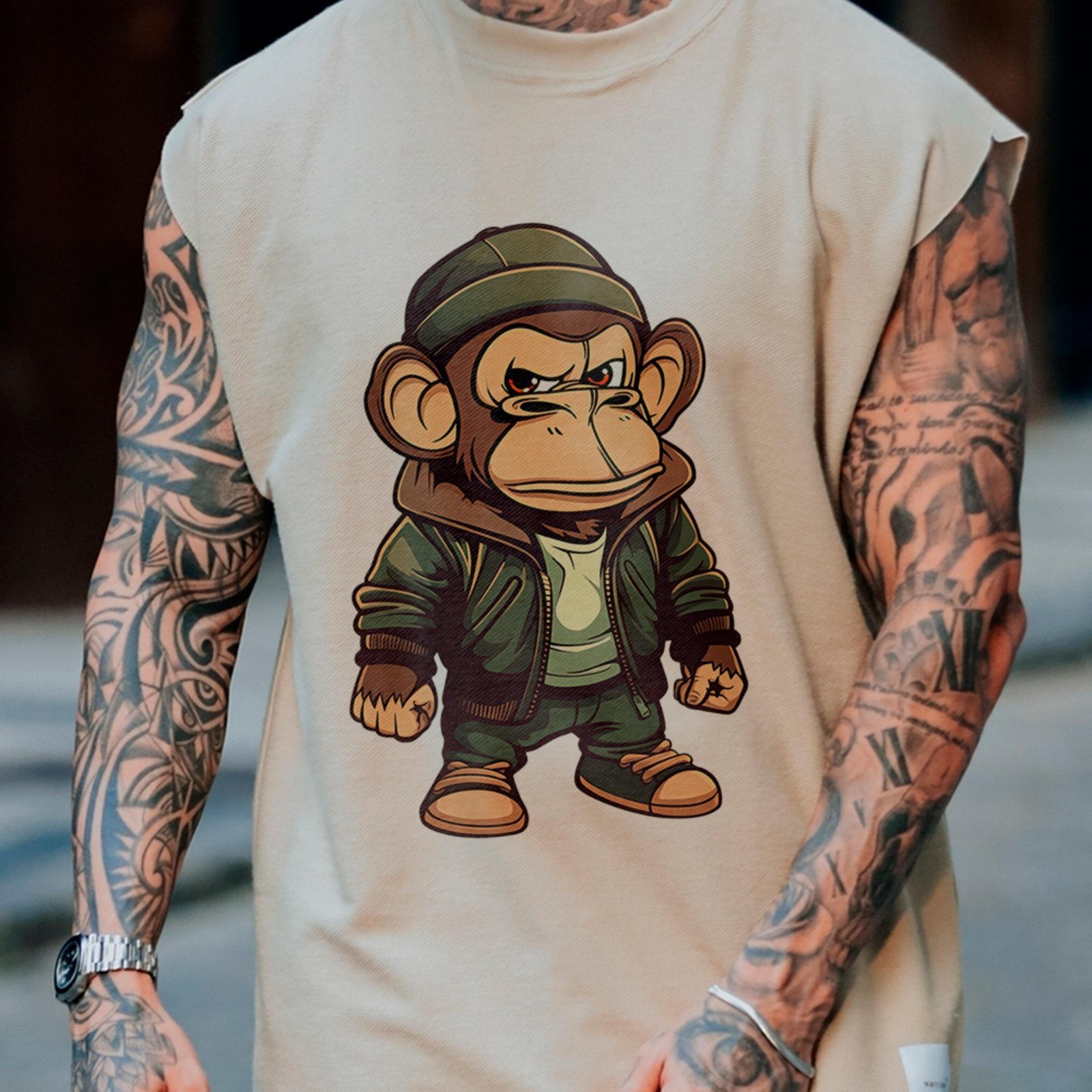 Camiseta Regata Machão Macaco Streetwear Urban Style Off White
