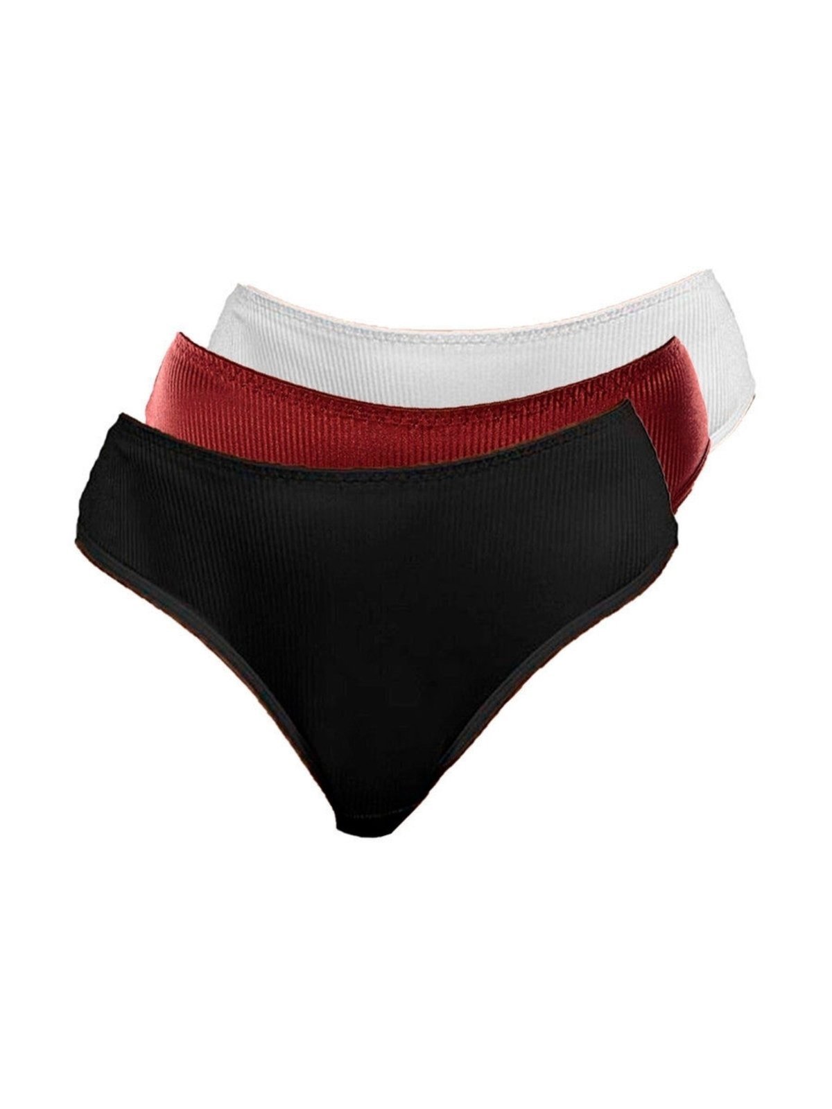 Kit com 3 Calcinhas Alta Abrupt Demillus 56096 Vermelho