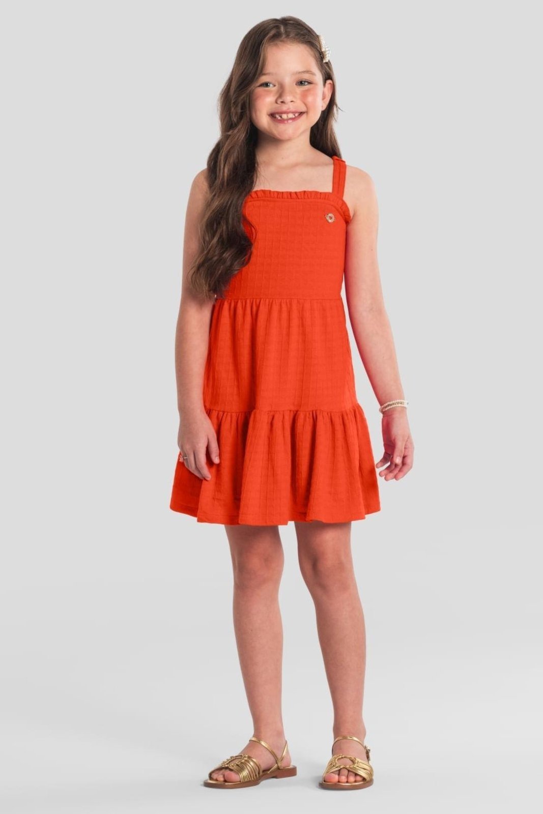 Infantil - Vestido menina quadriculado brandili Vermelho