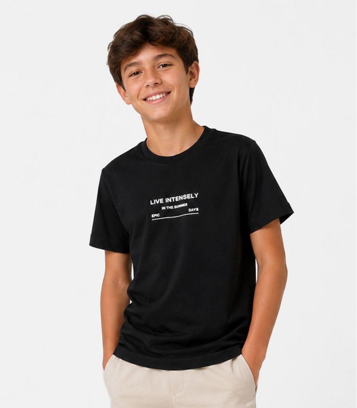 Infantil - Camisa Masculina Malhão Fruit Trick Nick Preto