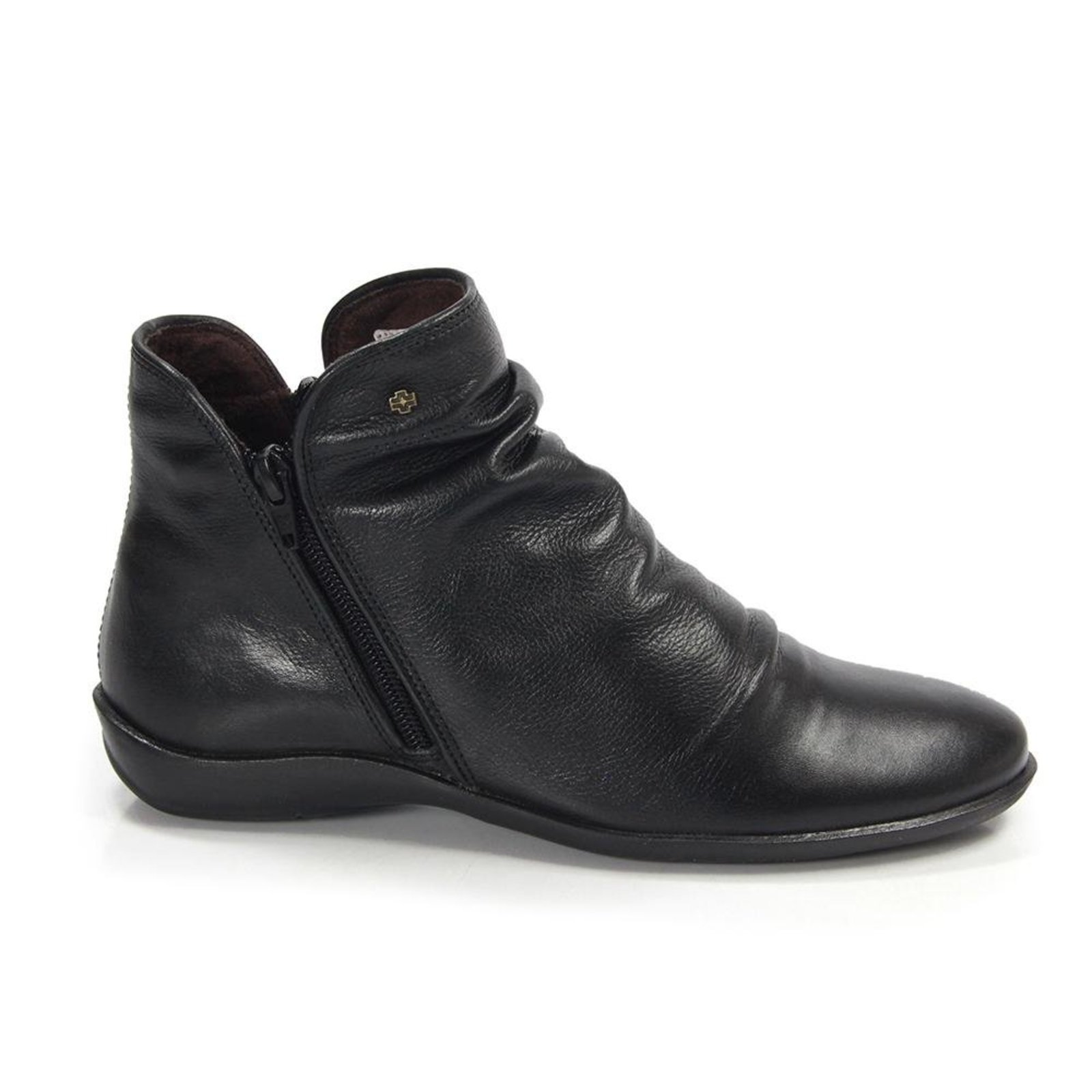 Bota Feminina ANG820E Couro Preto Incolor
