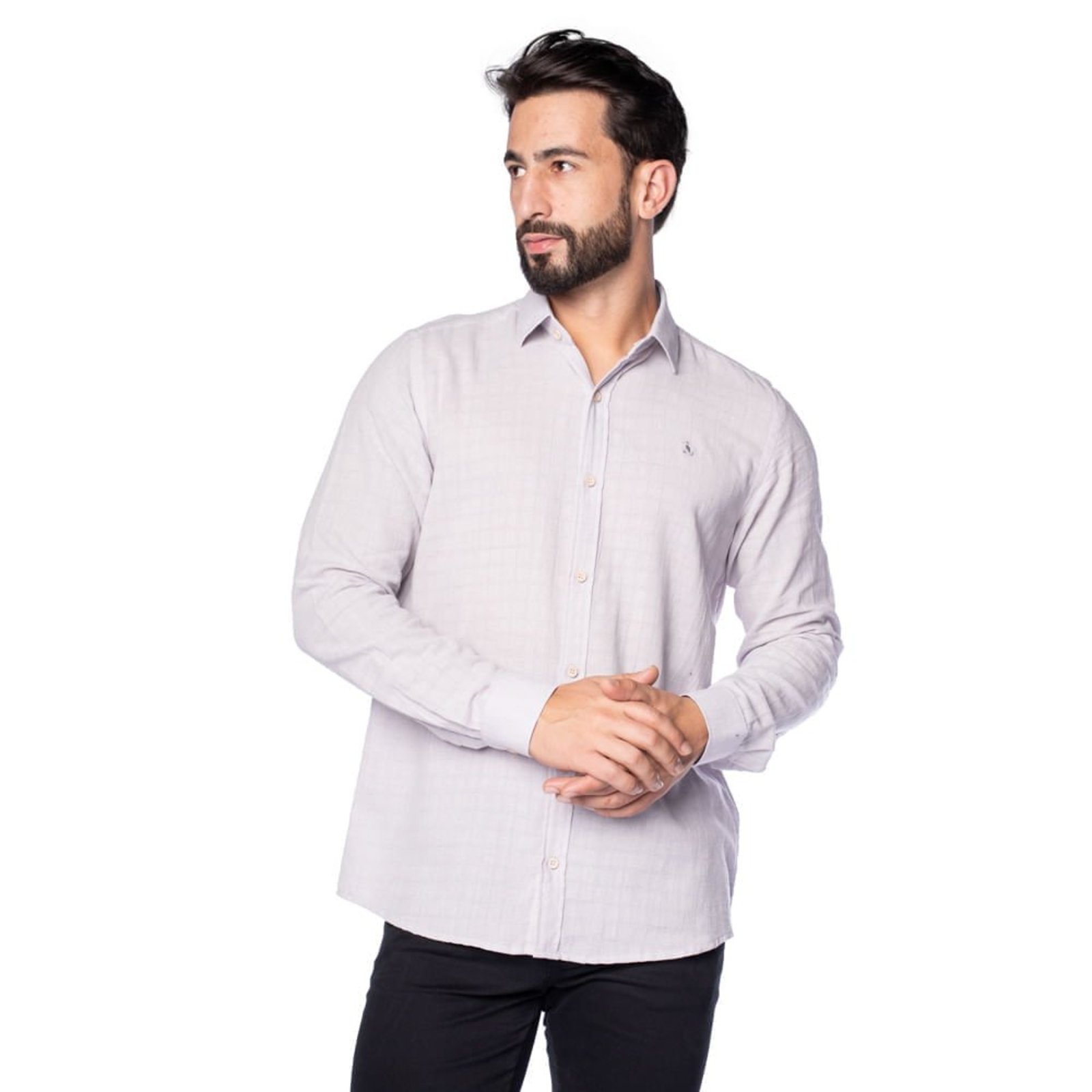 Camisa Masculina Amil Comfort Cinza