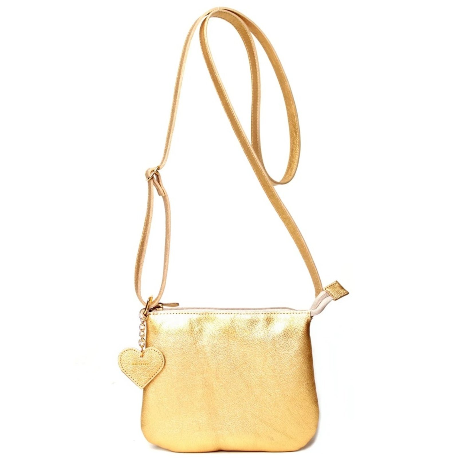 Bolsa Transversal em Couro Artlux Ouro 9060