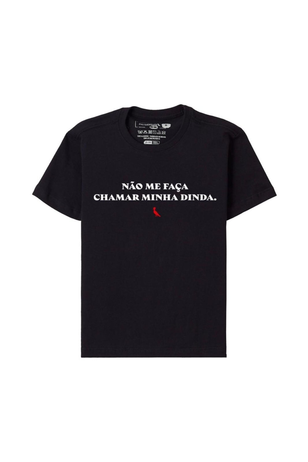 Infantil – Camiseta Estampa Chamar Dinda Reserva Mini Preto
